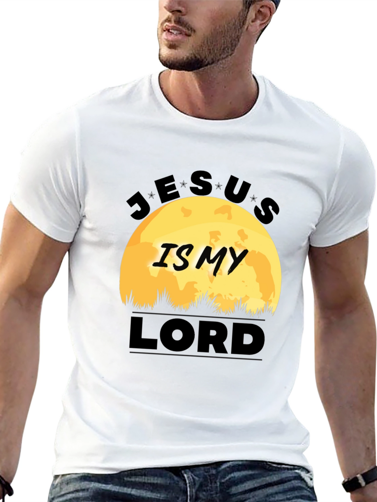 Jesus Is My Lord Black Graphic T-Shirt