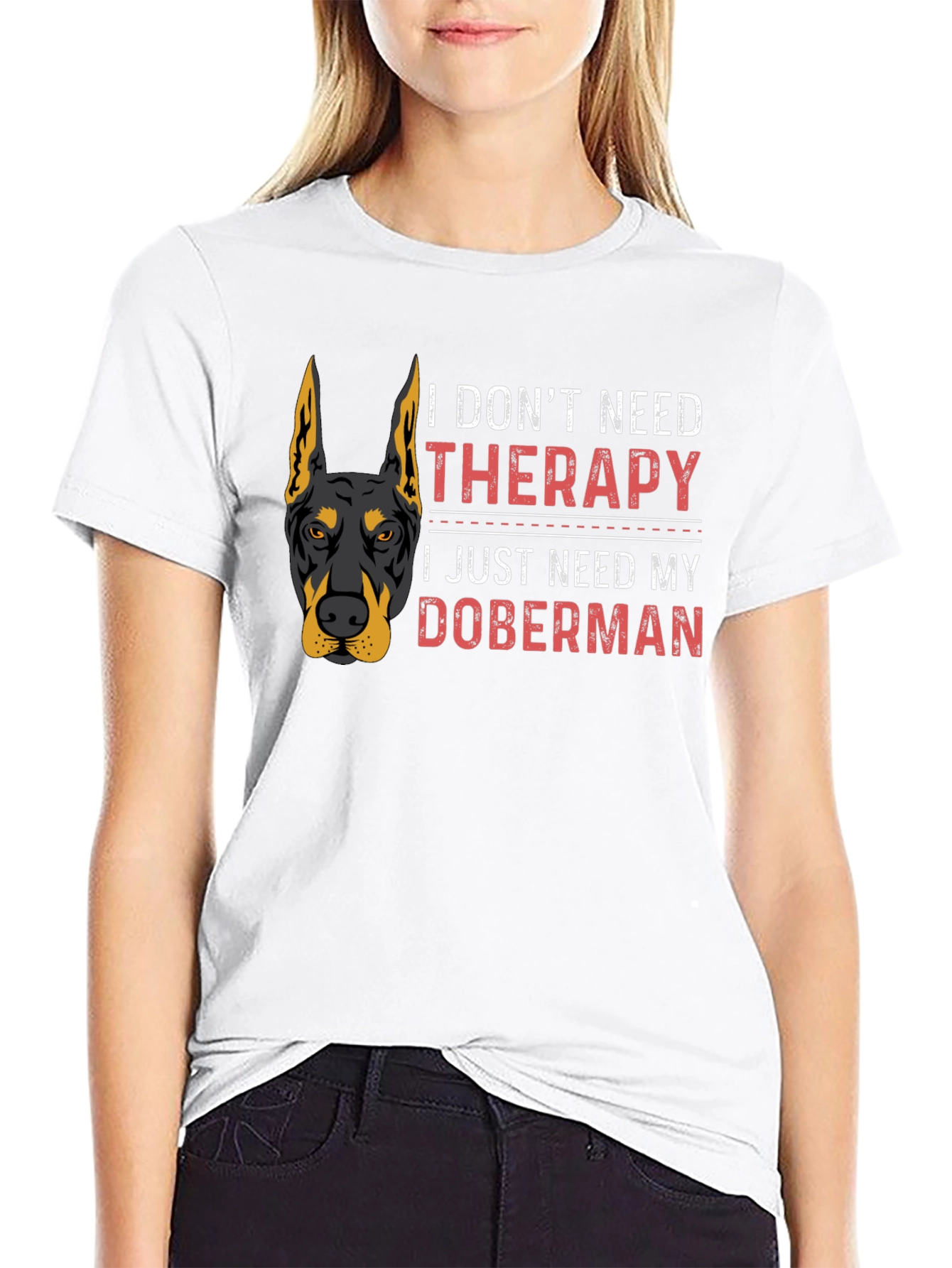 Doberman Therapy T-Shirt - Dog Lover Tee