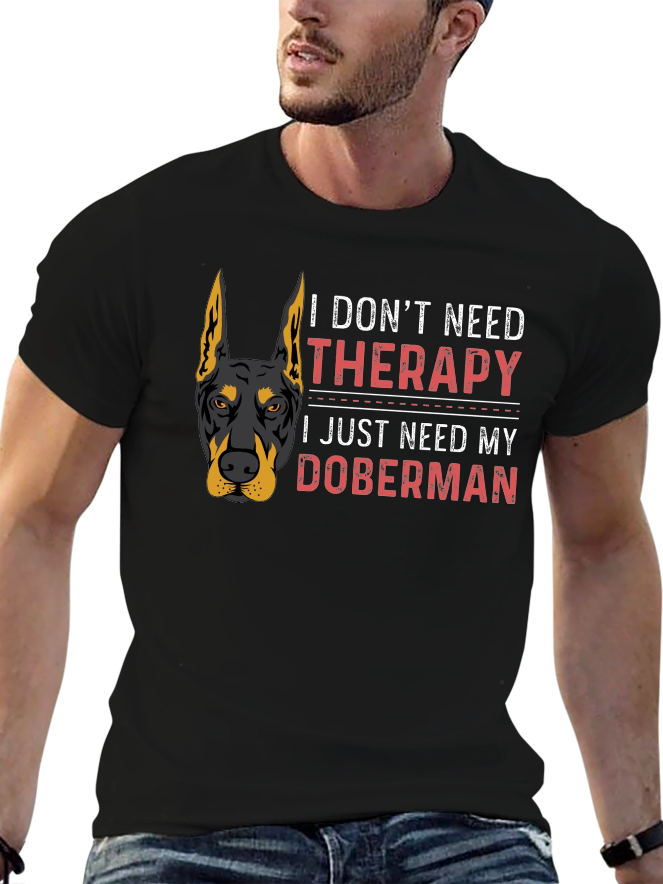 Doberman Therapy T-Shirt - Dog Lover Tee
