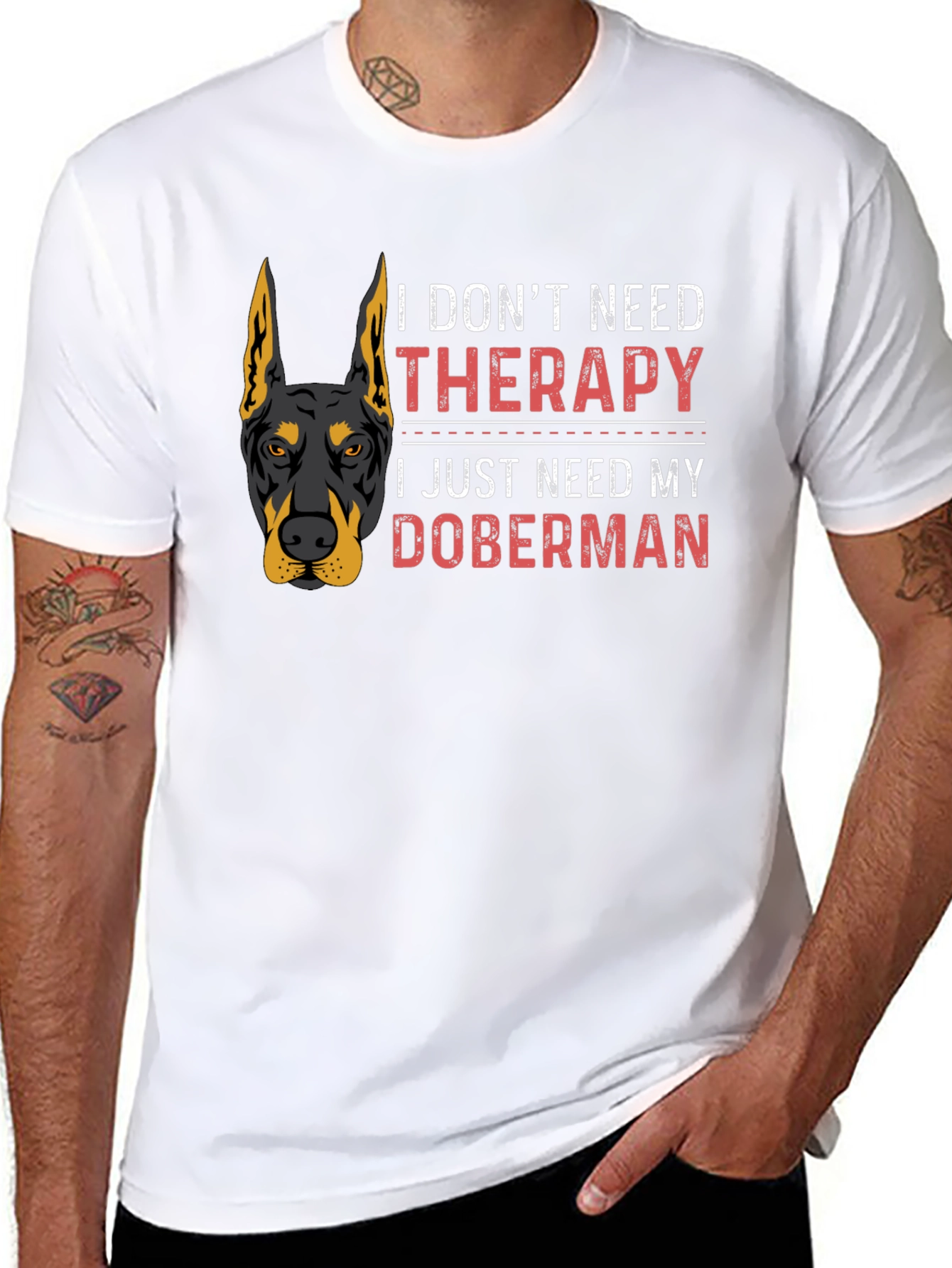 Doberman Therapy T-Shirt - Dog Lover Tee