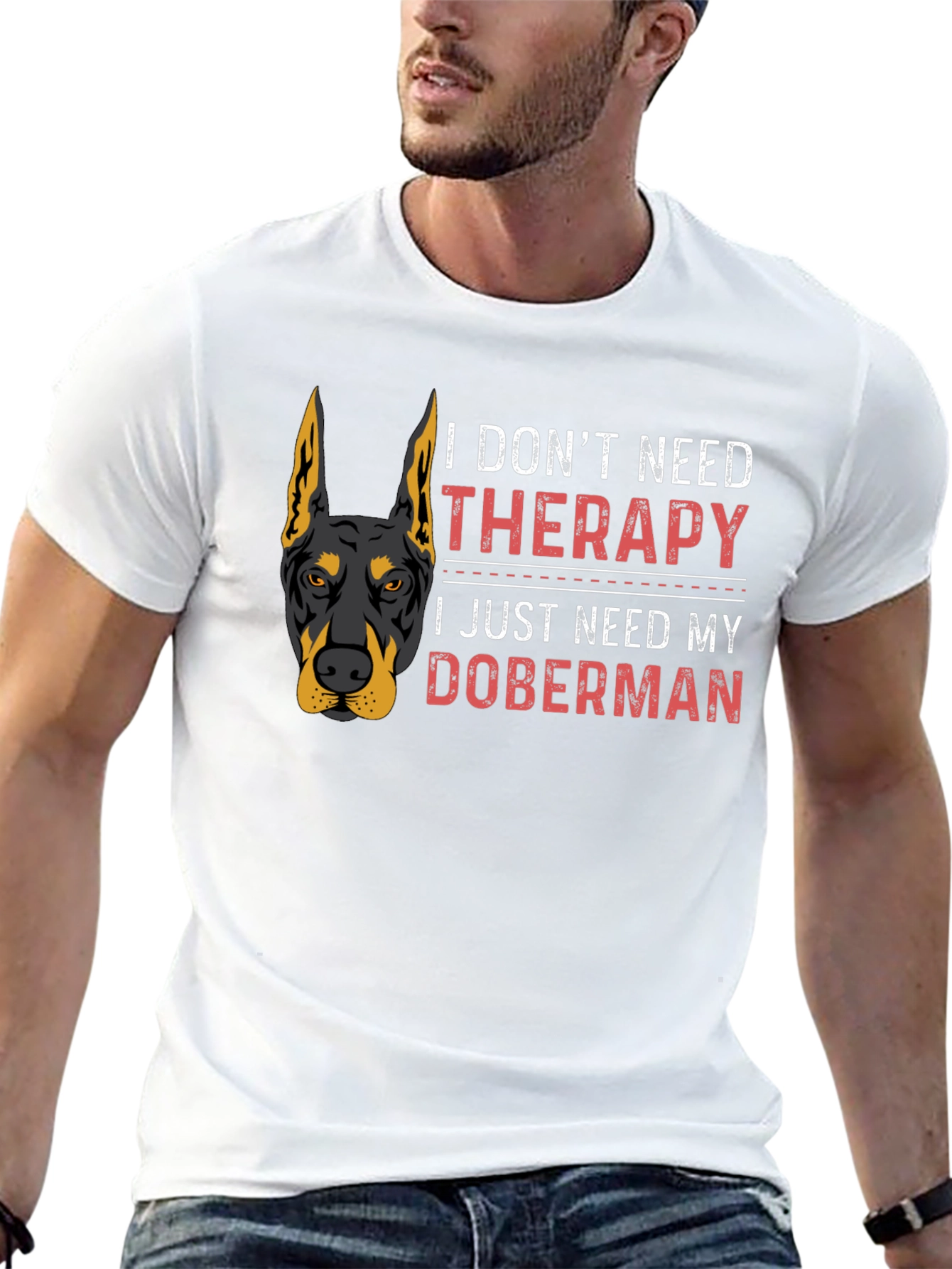 Doberman Therapy T-Shirt - Dog Lover Tee