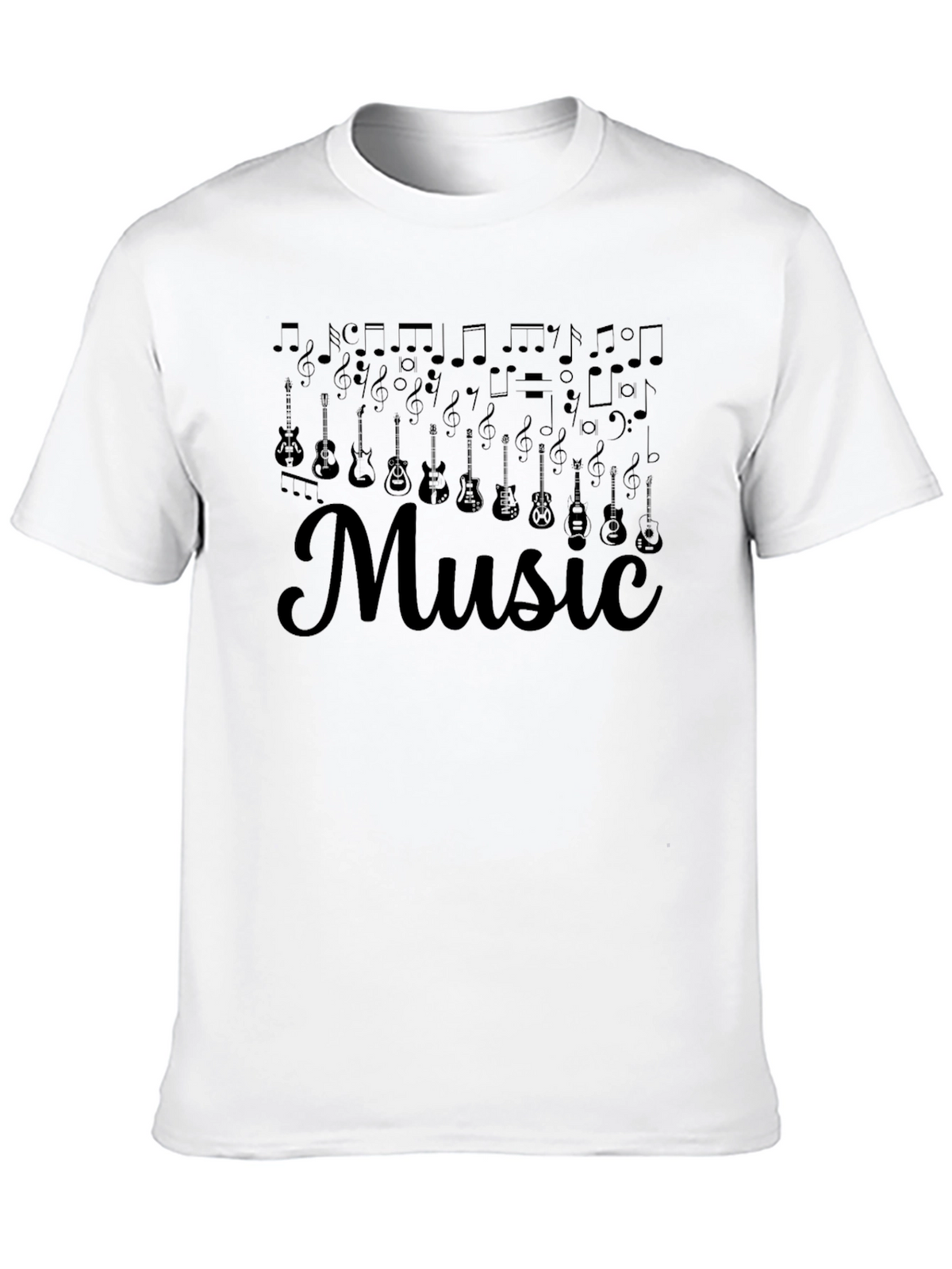 Music Notes & Guitar Graphic Tee