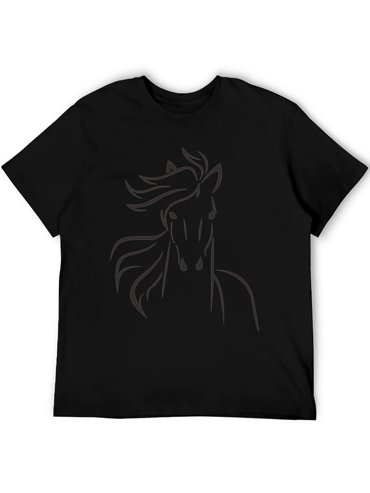 Mens Black Horse Graphic T-Shirt
