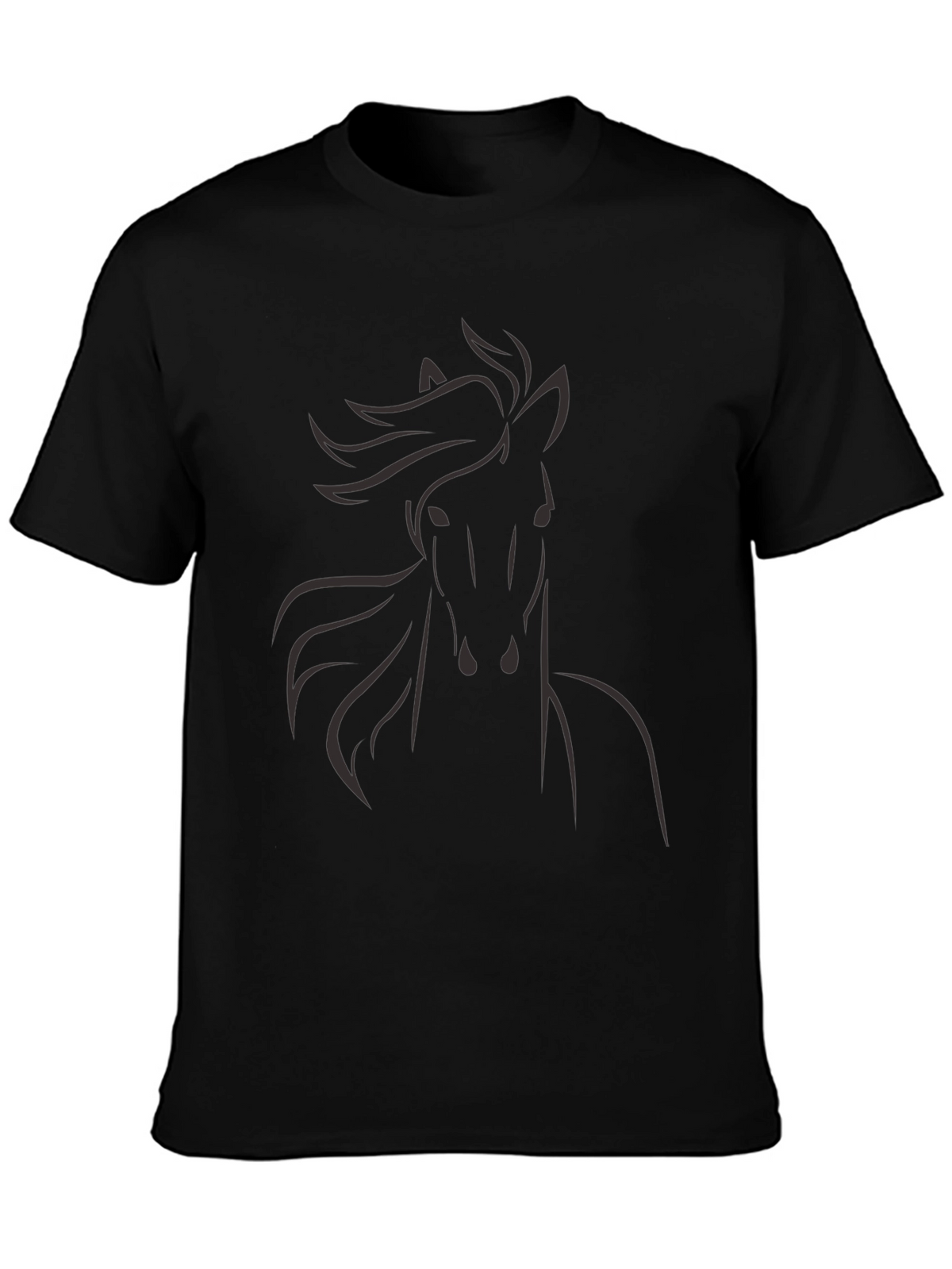 Mens Black Horse Graphic T-Shirt
