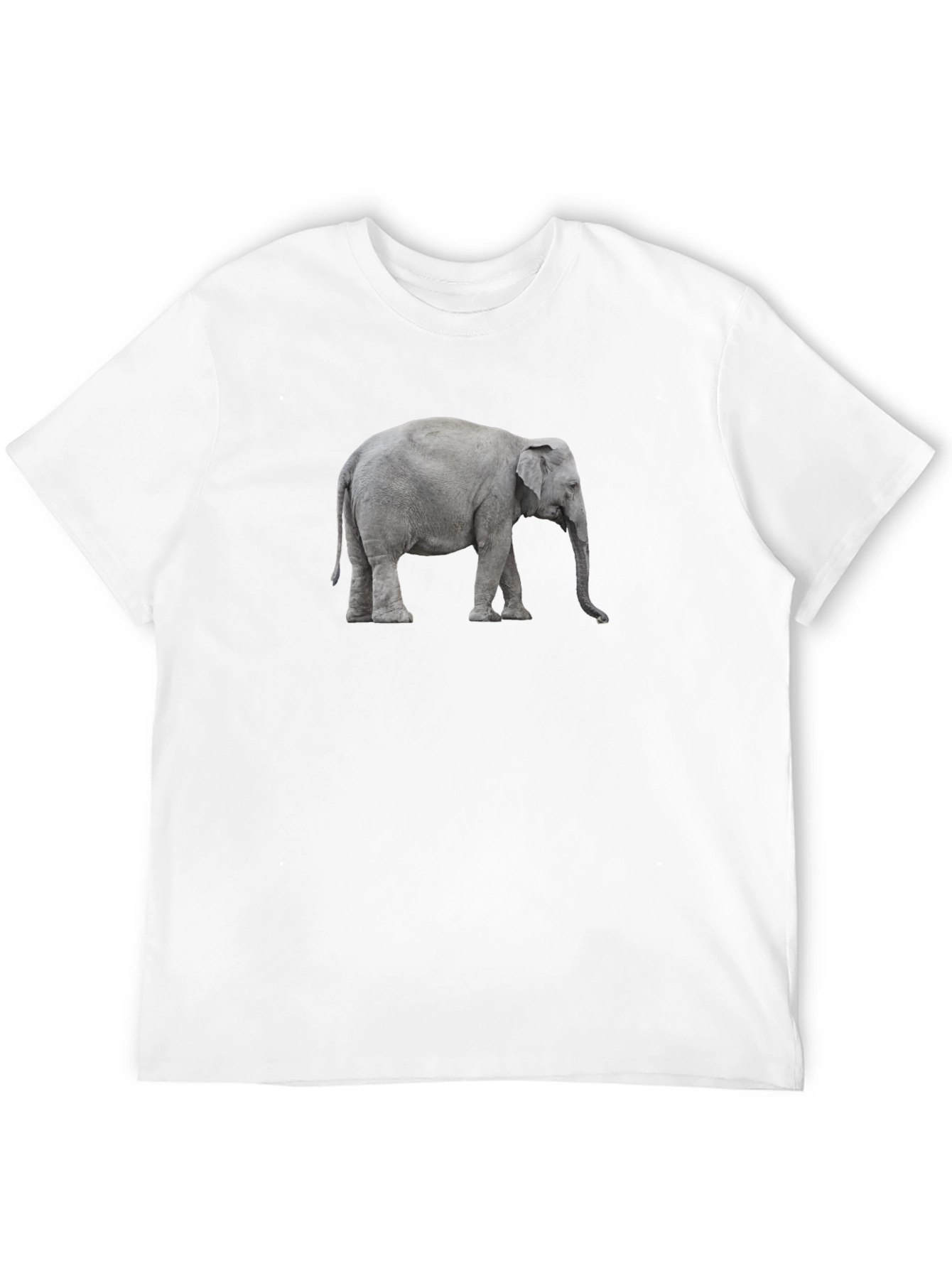 Elephant Graphic Tee - Black Cotton Casual T-Shirt