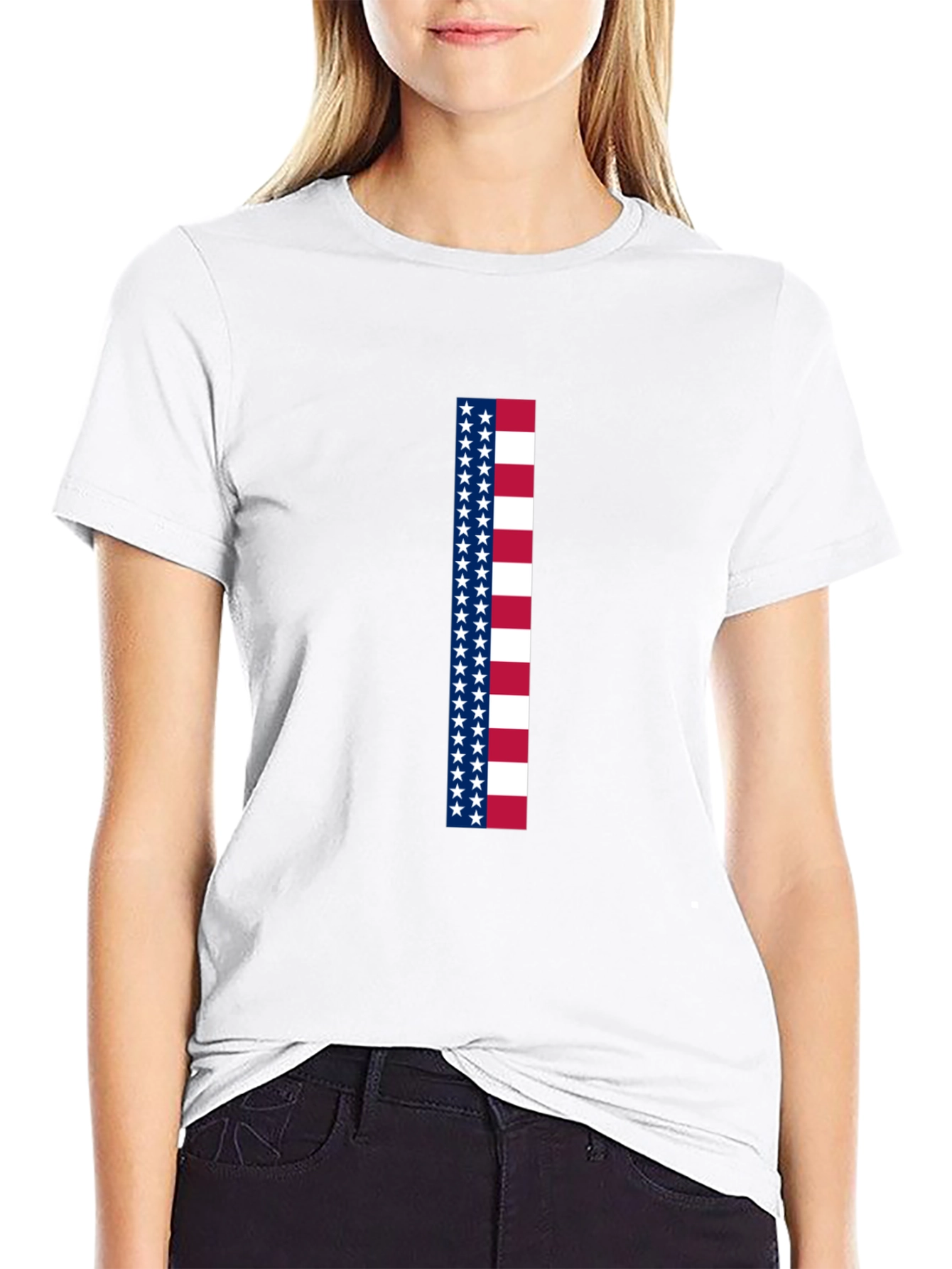 American Flag Stripe Graphic Tee