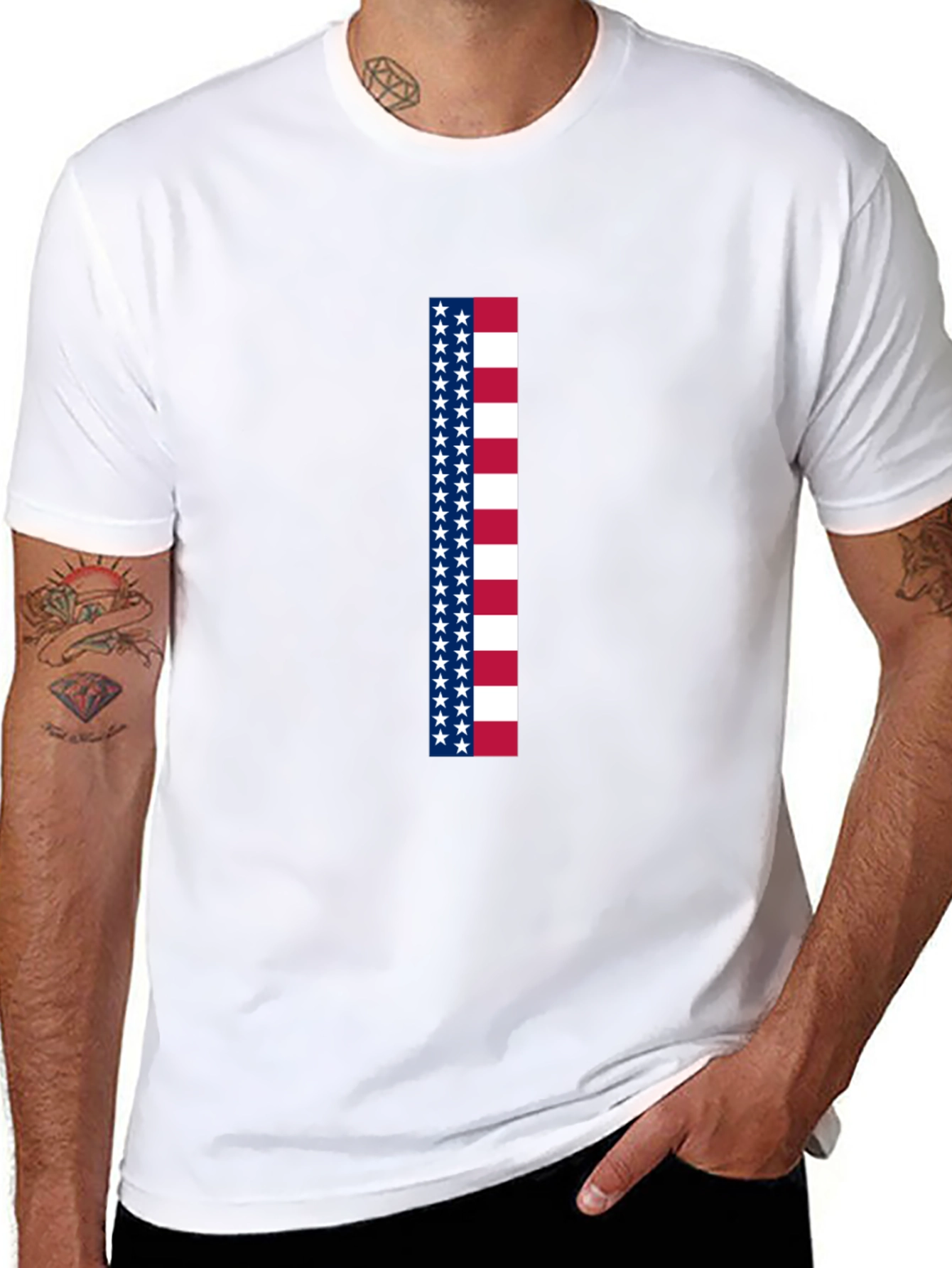 American Flag Stripe Graphic Tee