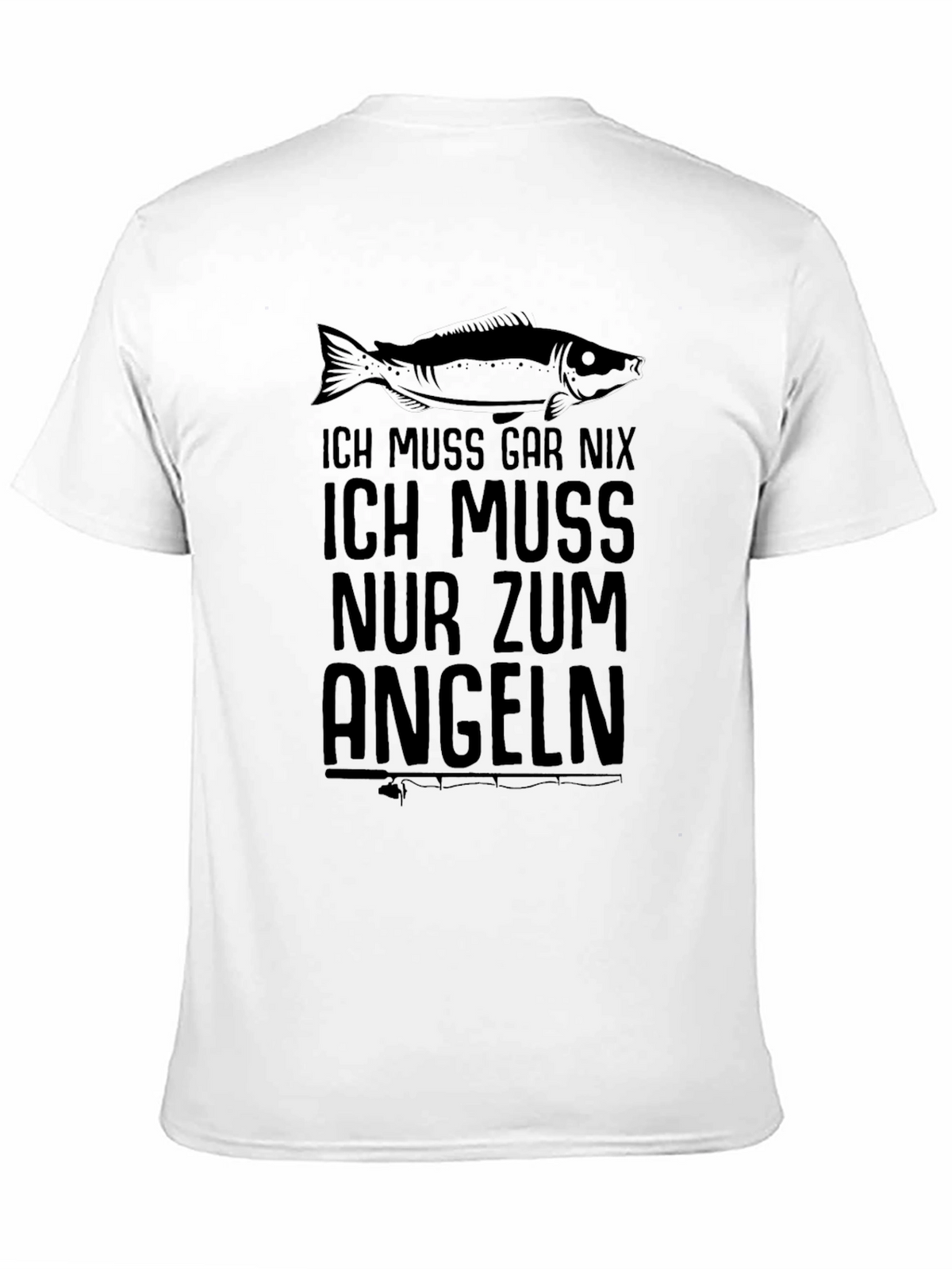Fishing T-Shirt: Ich Muss Nur Zum Angeln - Black