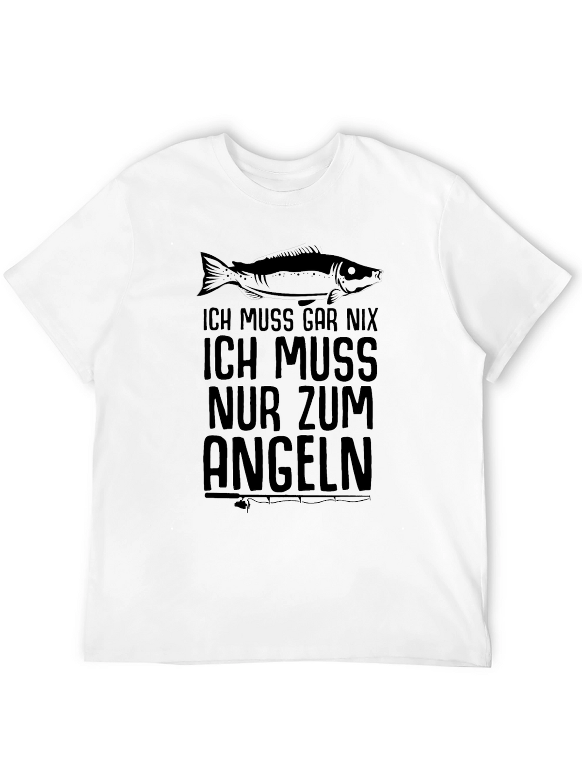 Fishing T-Shirt: Ich Muss Nur Zum Angeln - Black