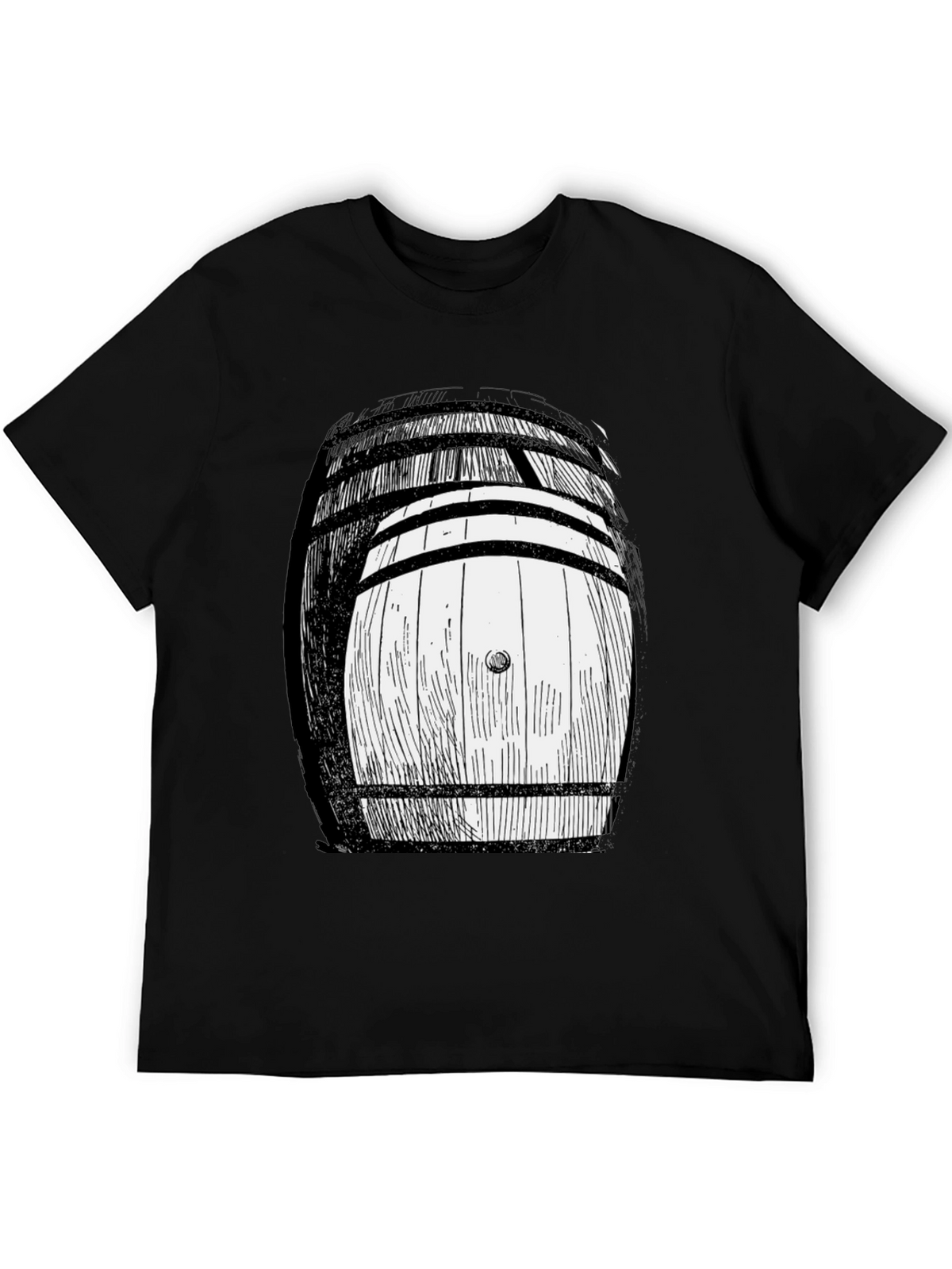 Barrel Graphic Tee - Black Cotton Blend T-Shirt