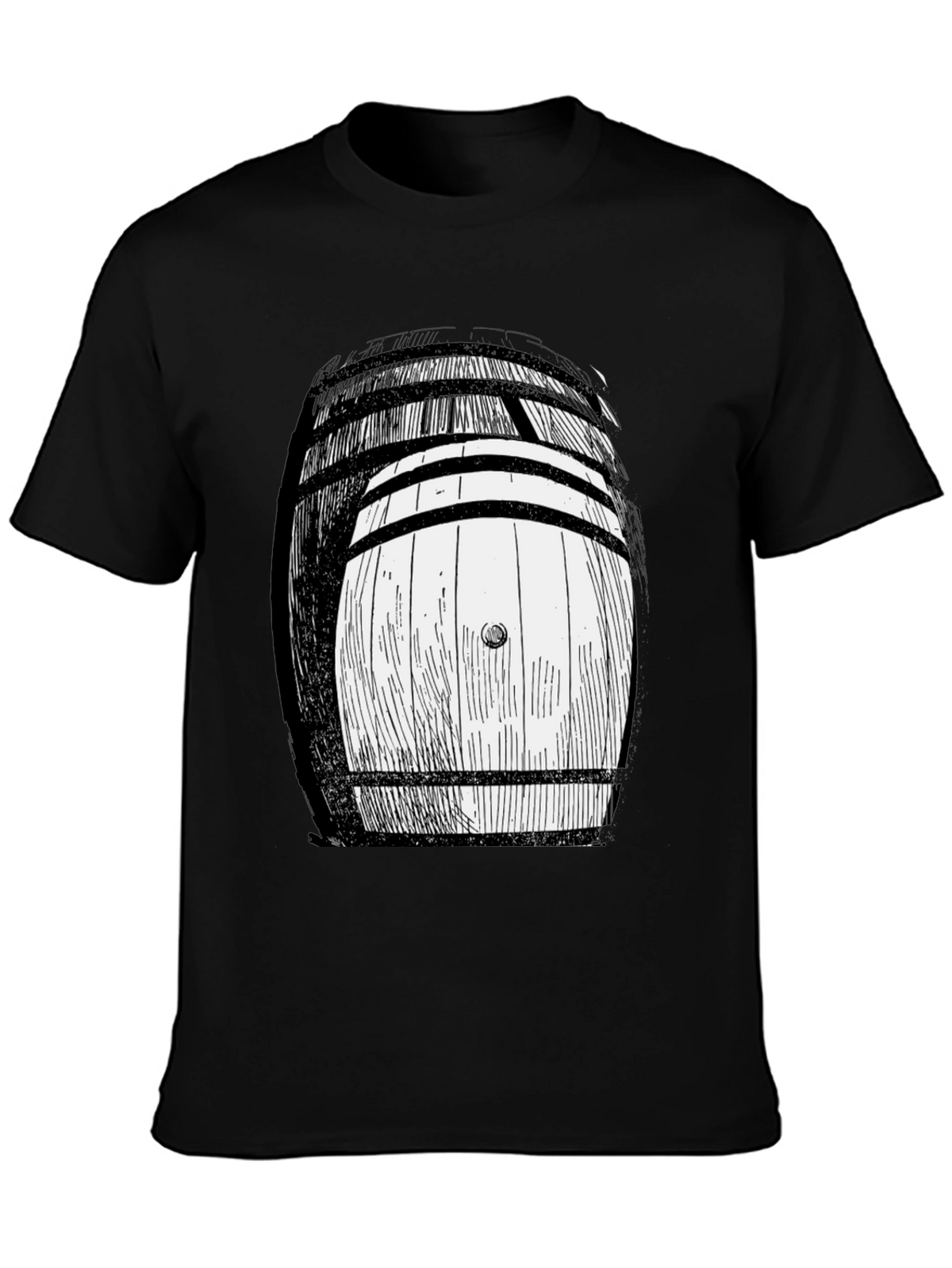 Barrel Graphic Tee - Black Cotton Blend T-Shirt