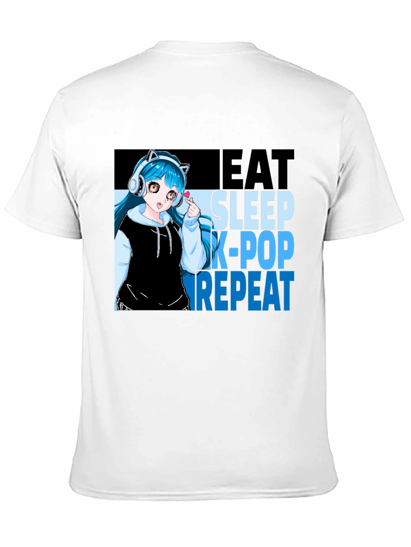 Eat Sleep K-Pop Repeat Anime Graphic Tee