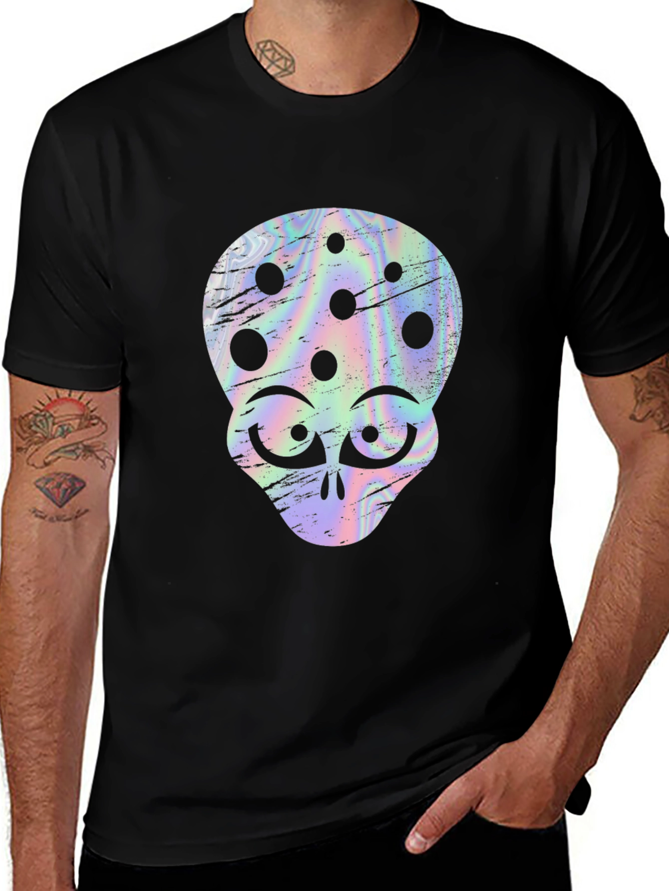 Retro Alien Head Graphic T-Shirt