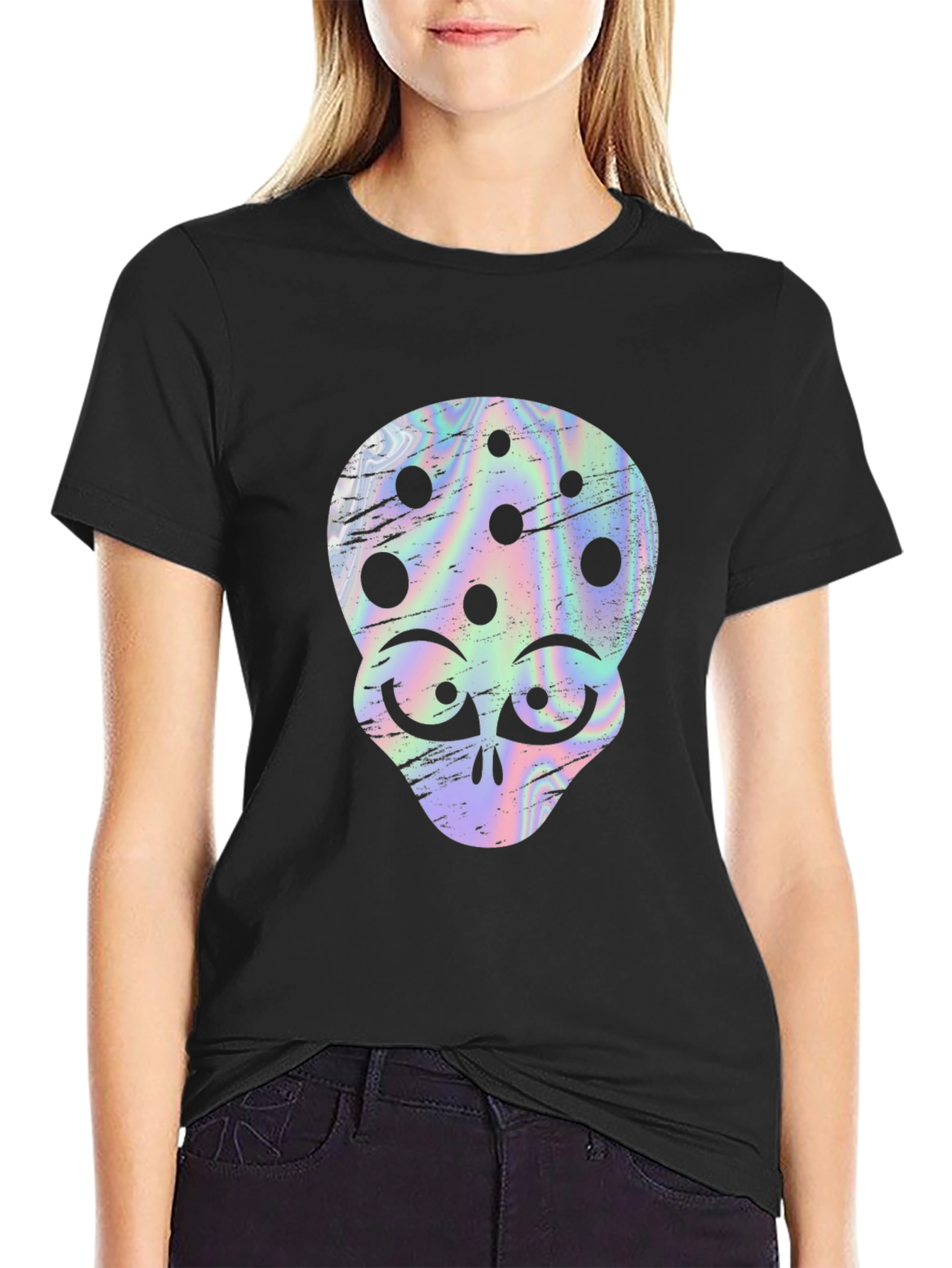 Retro Alien Head Graphic T-Shirt