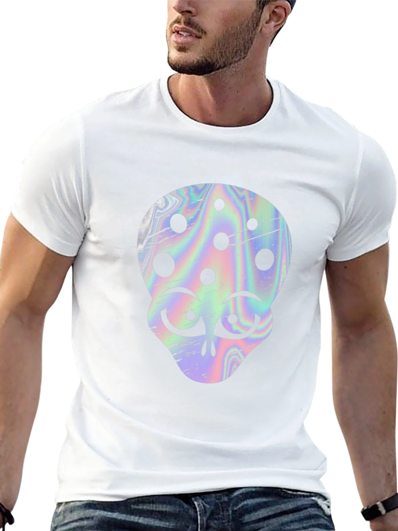 Retro Alien Head Graphic T-Shirt