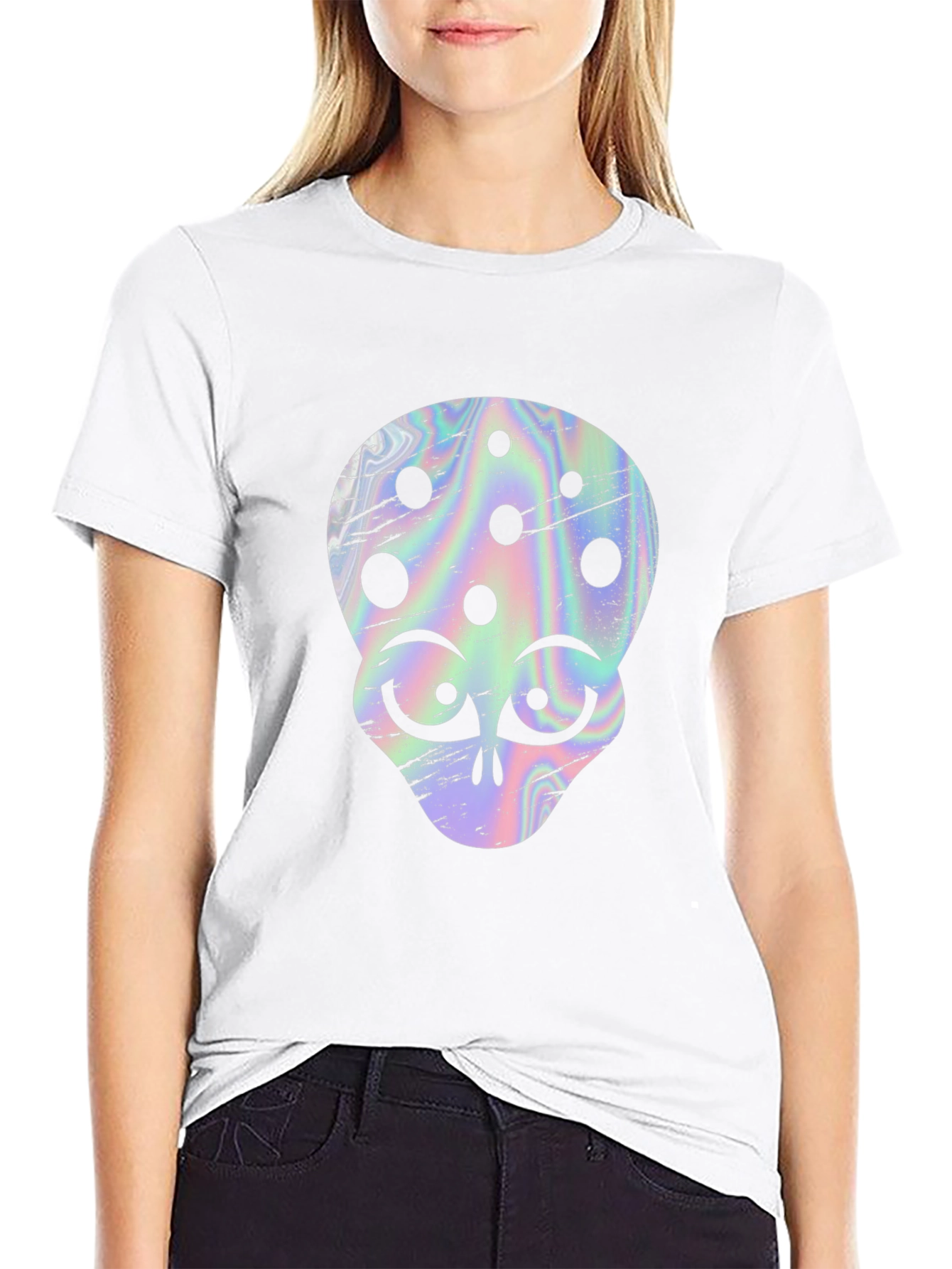 Retro Alien Head Graphic T-Shirt