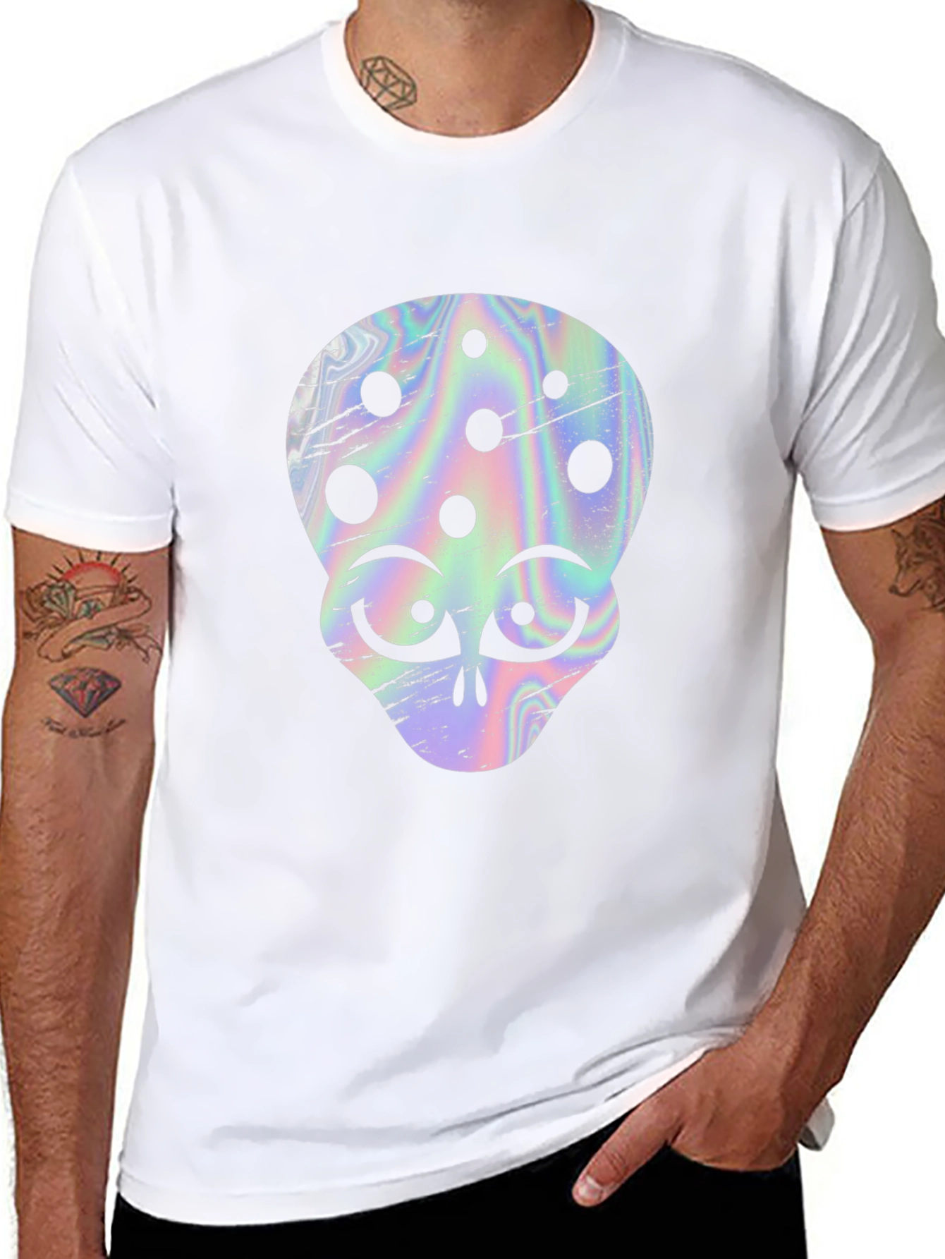 Retro Alien Head Graphic T-Shirt