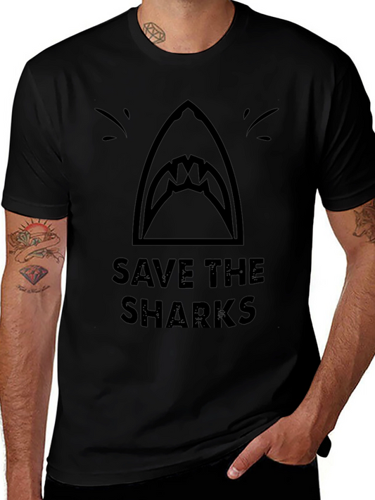 Save The Sharks Graphic Tee - Black