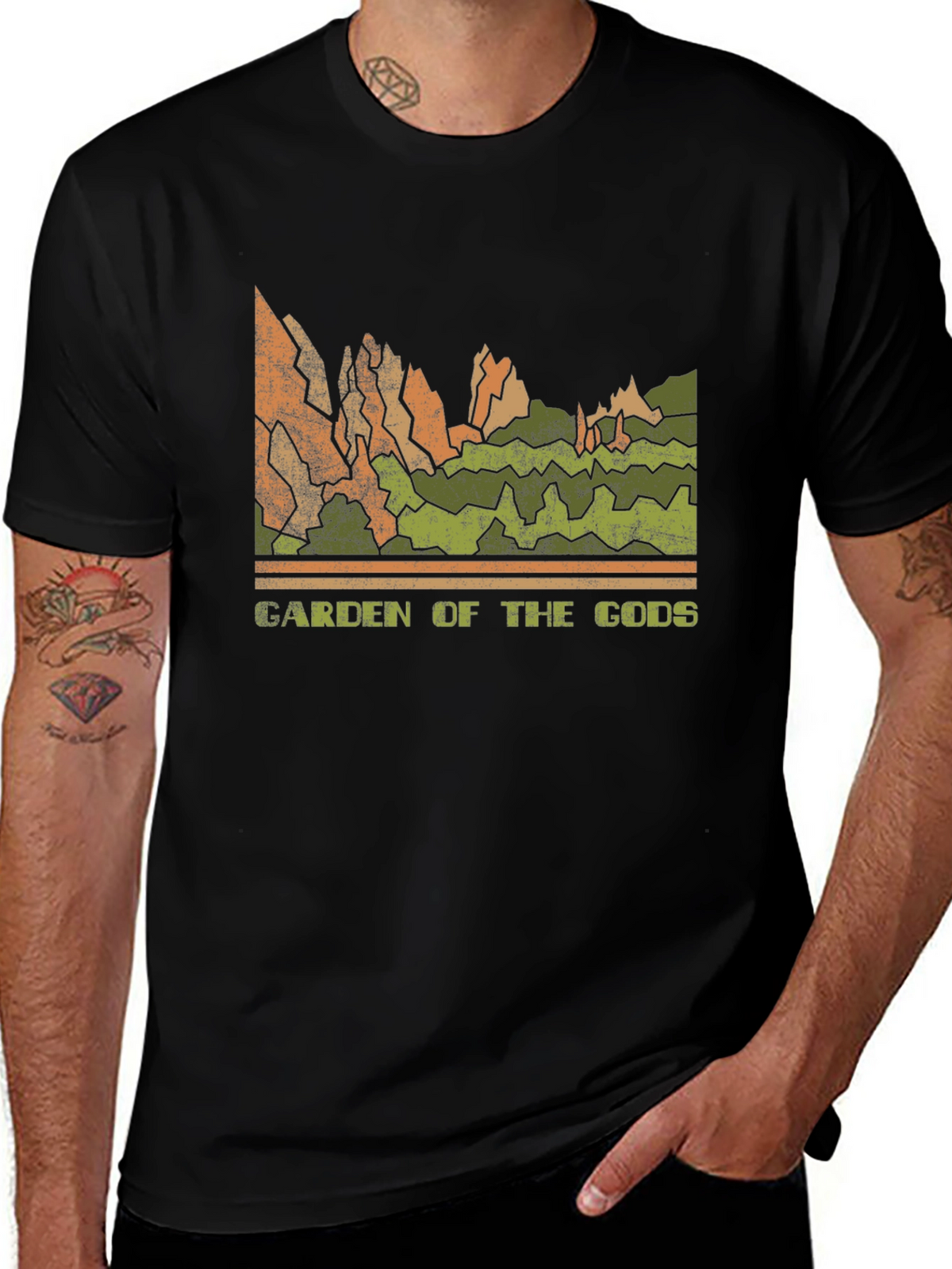 Garden of the Gods Retro Graphic Tee - Black
