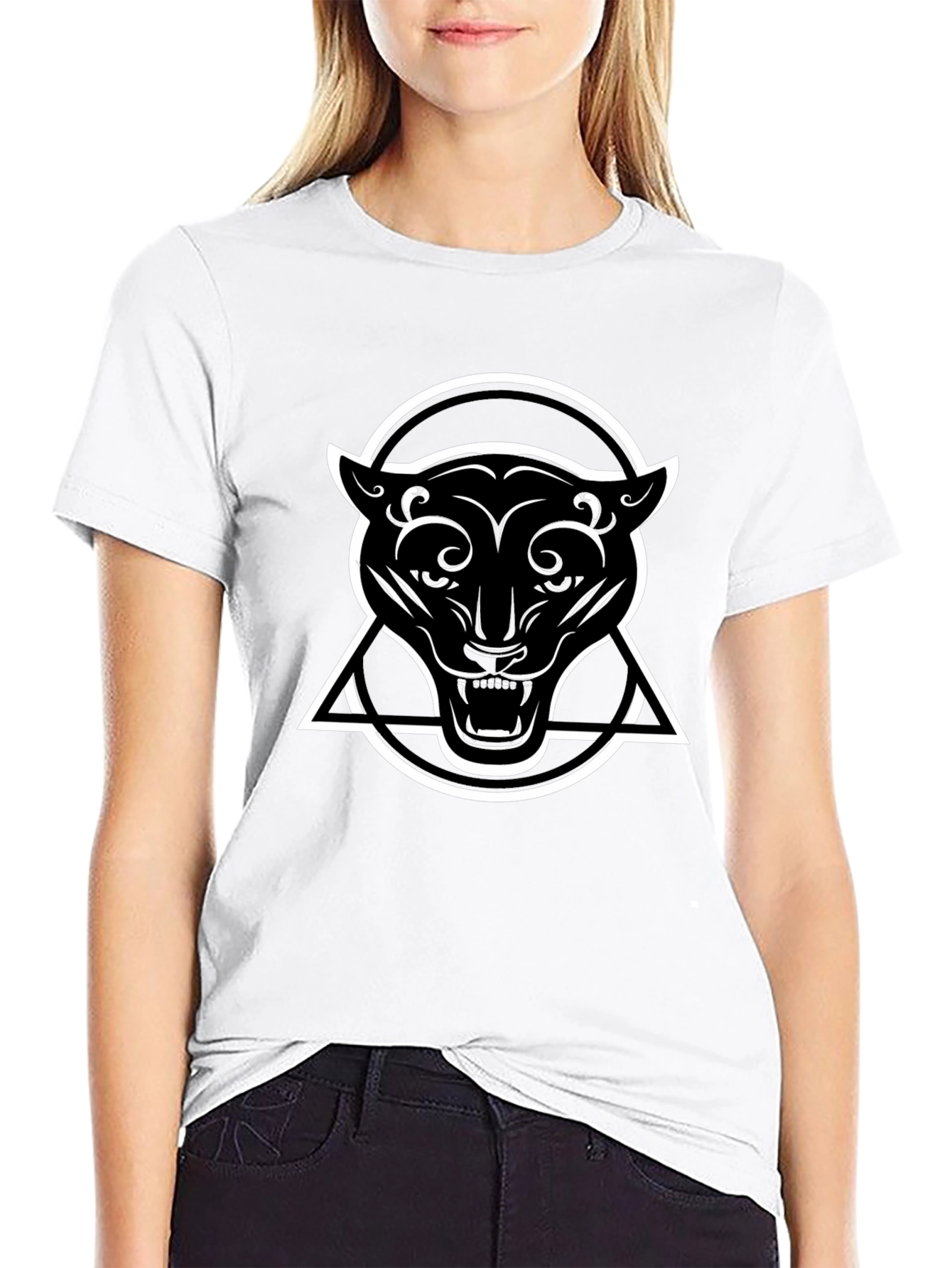 Black Panther Graphic Tee - Circle Triangle Design
