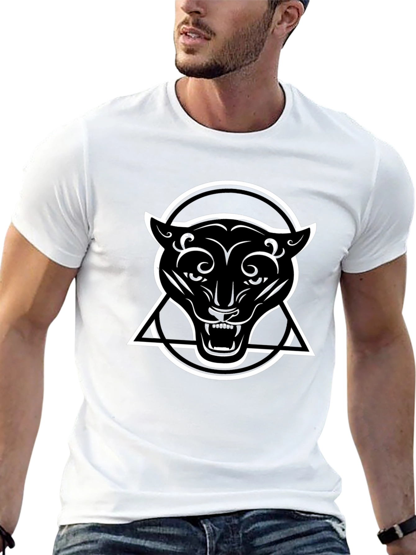 Black Panther Graphic Tee - Circle Triangle Design