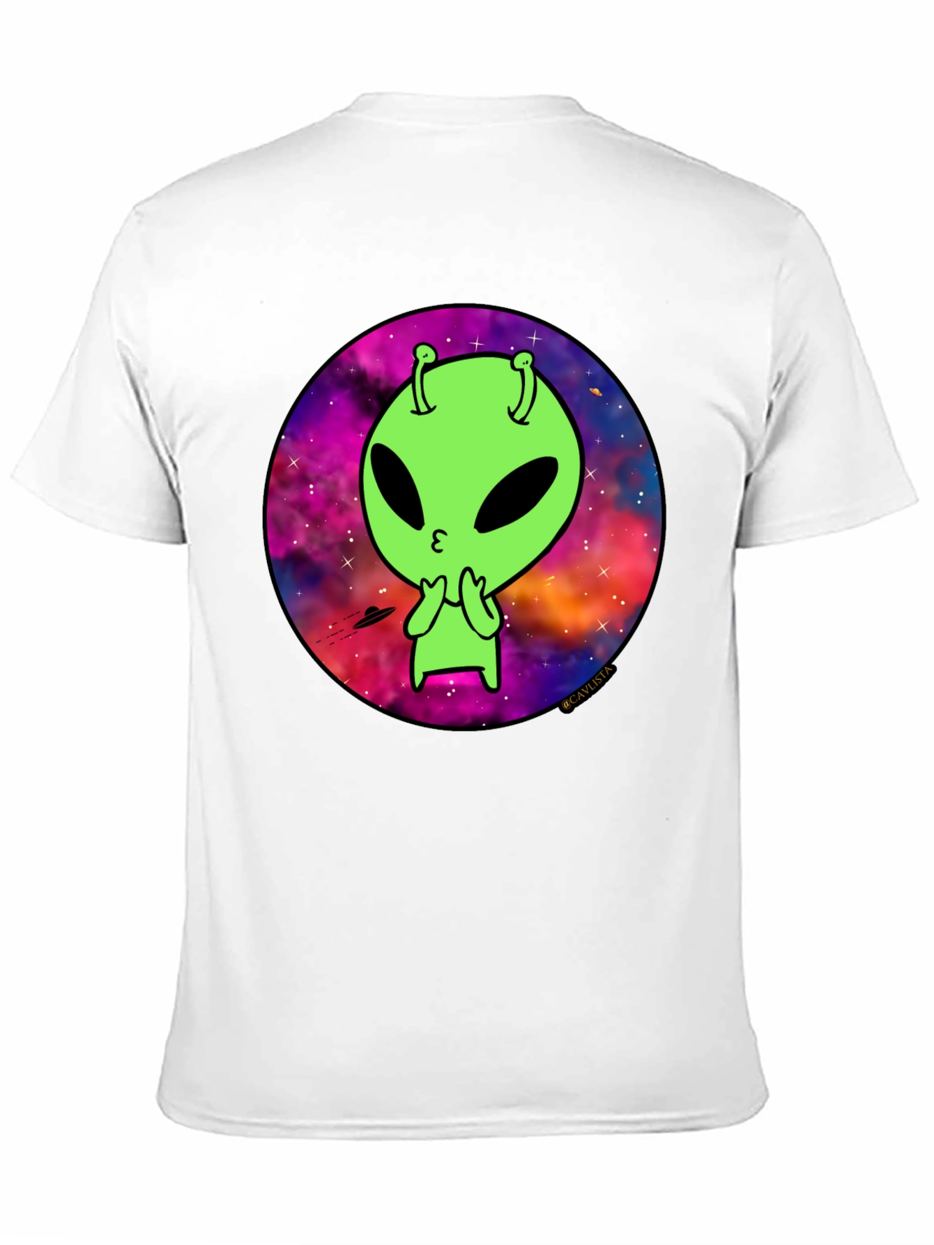Cosmic Alien Graphic Tee - Mens Black T-Shirt