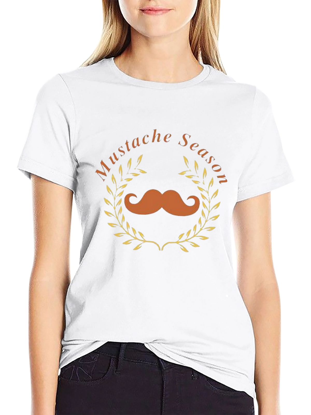 Mustache Season Graphic Tee - Black