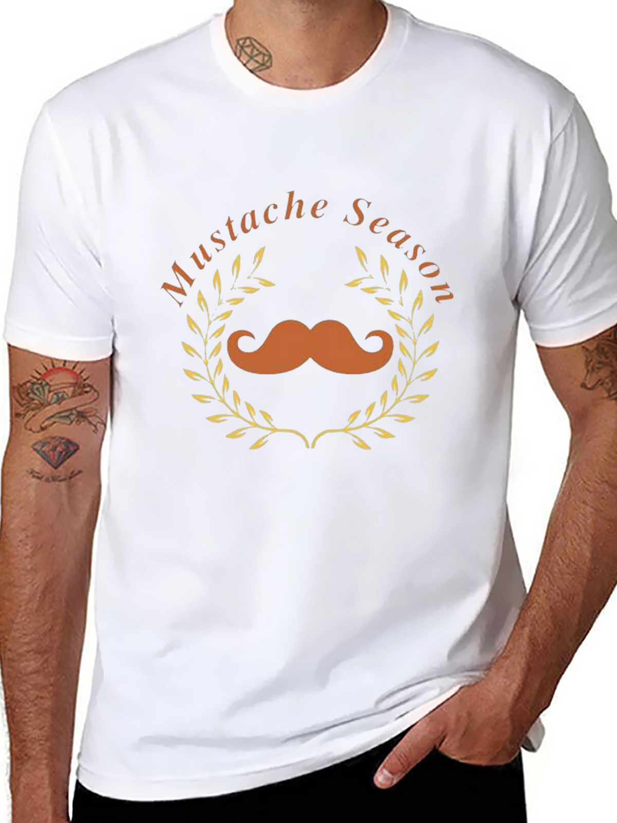 Mustache Season Graphic Tee - Black
