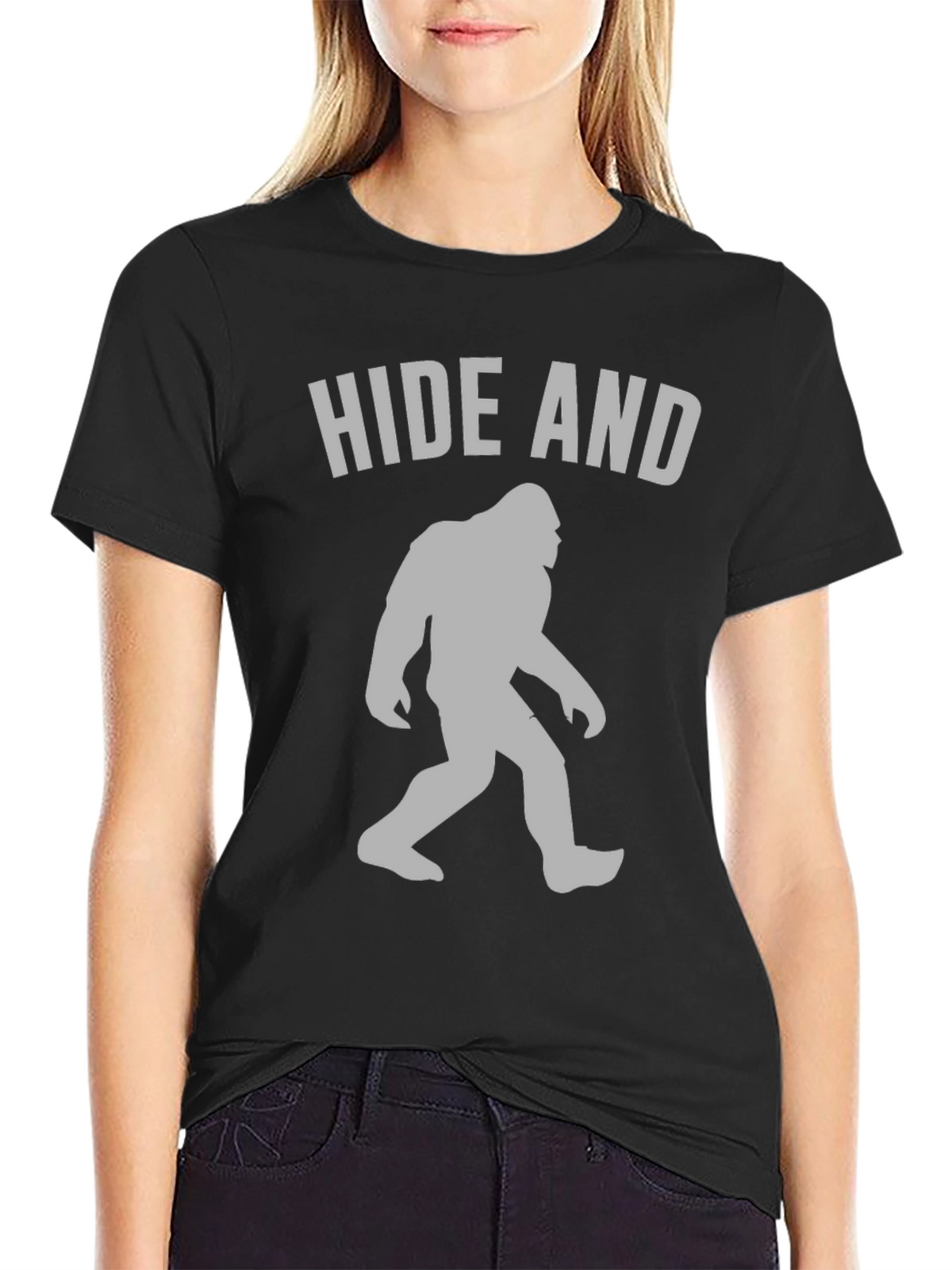Hide and Seek Bigfoot T-Shirt Funny Sasquatch Tee