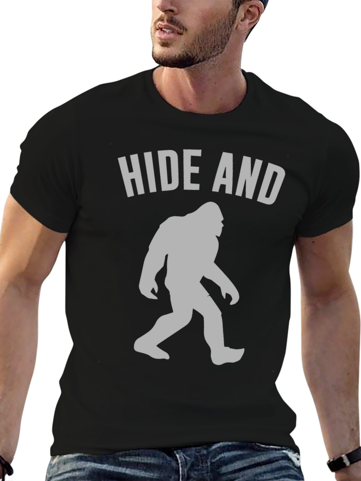 Hide and Seek Bigfoot T-Shirt Funny Sasquatch Tee