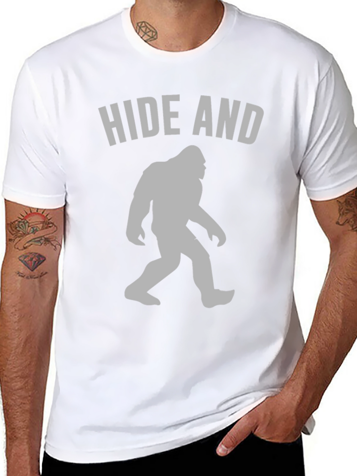 Hide and Seek Bigfoot T-Shirt Funny Sasquatch Tee
