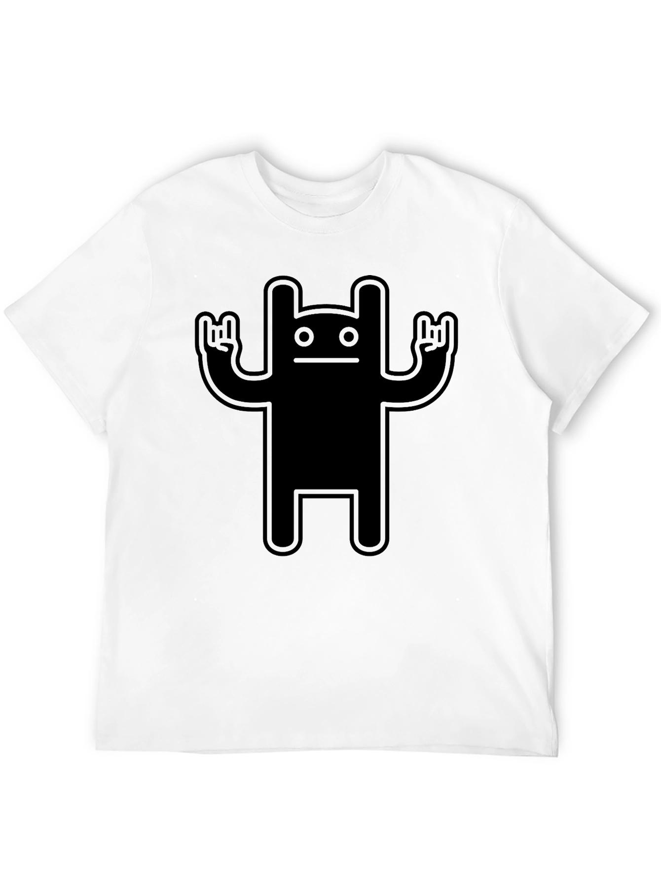 Cool Black T-Shirt with Rock On Monster Graphic