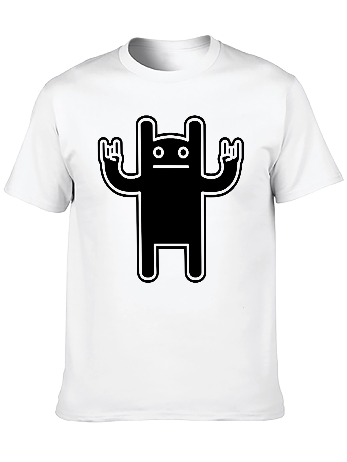 Cool Black T-Shirt with Rock On Monster Graphic