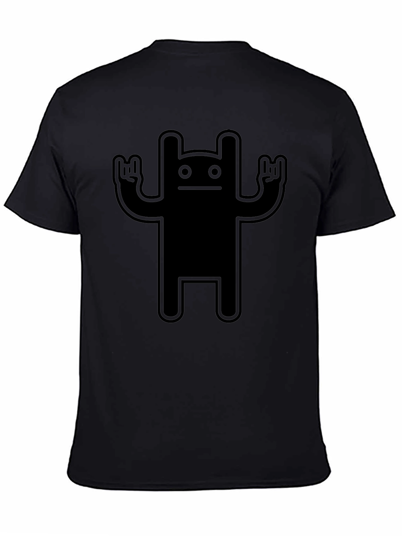 Cool Black T-Shirt with Rock On Monster Graphic