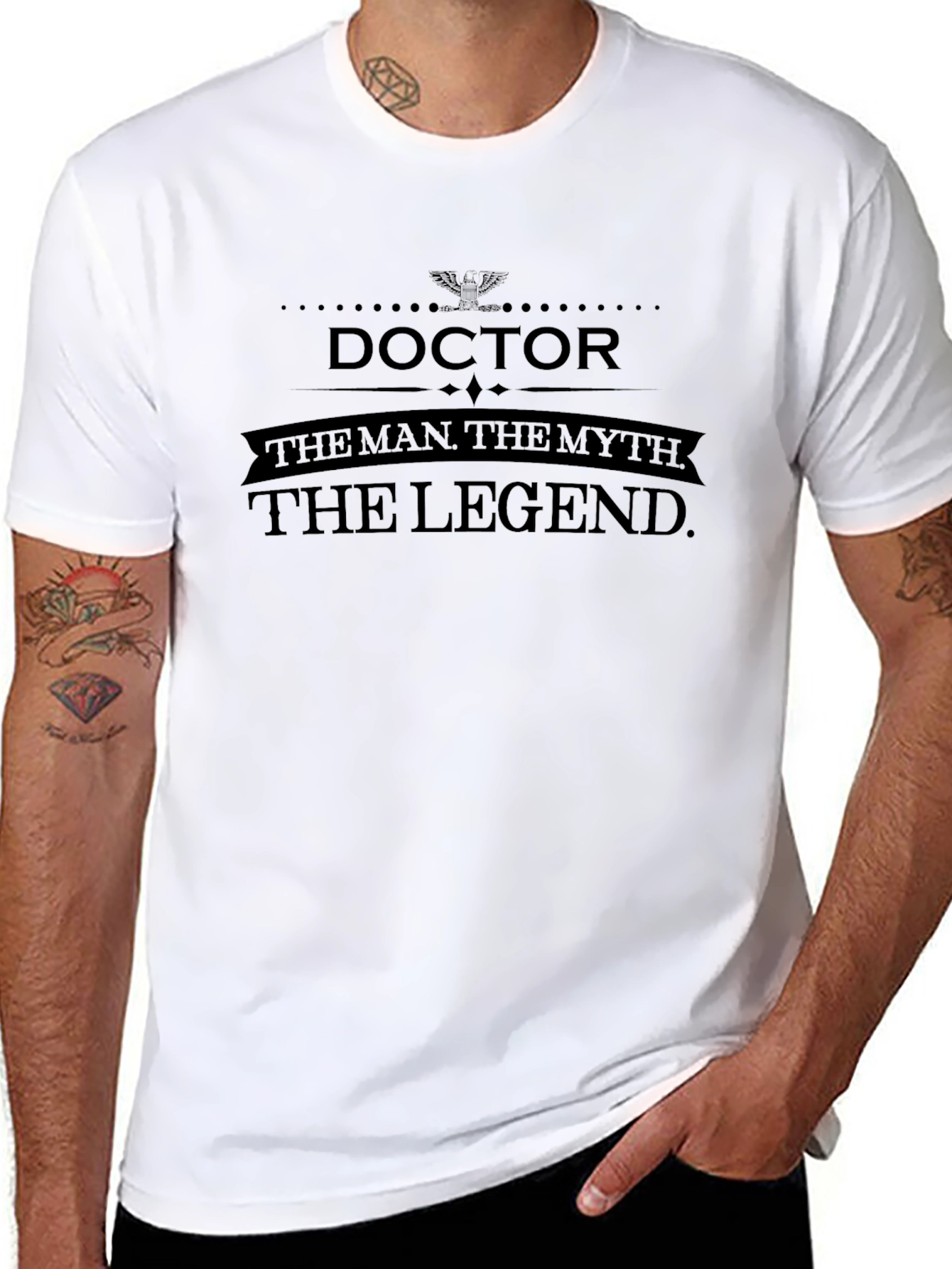 Doctor The Man Myth Legend Black T-Shirt