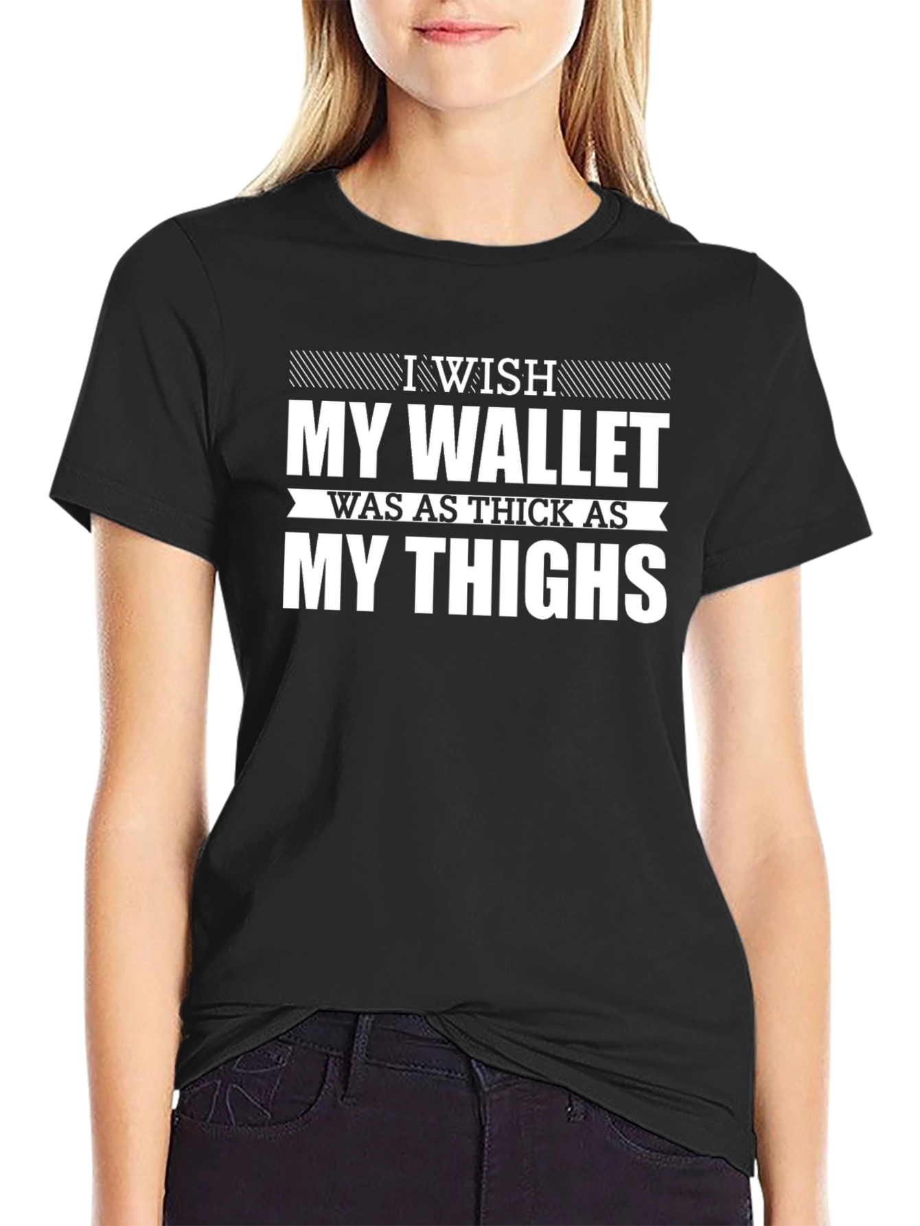 Funny Thick Thighs Graphic Tee - Unisex Black T-Shirt