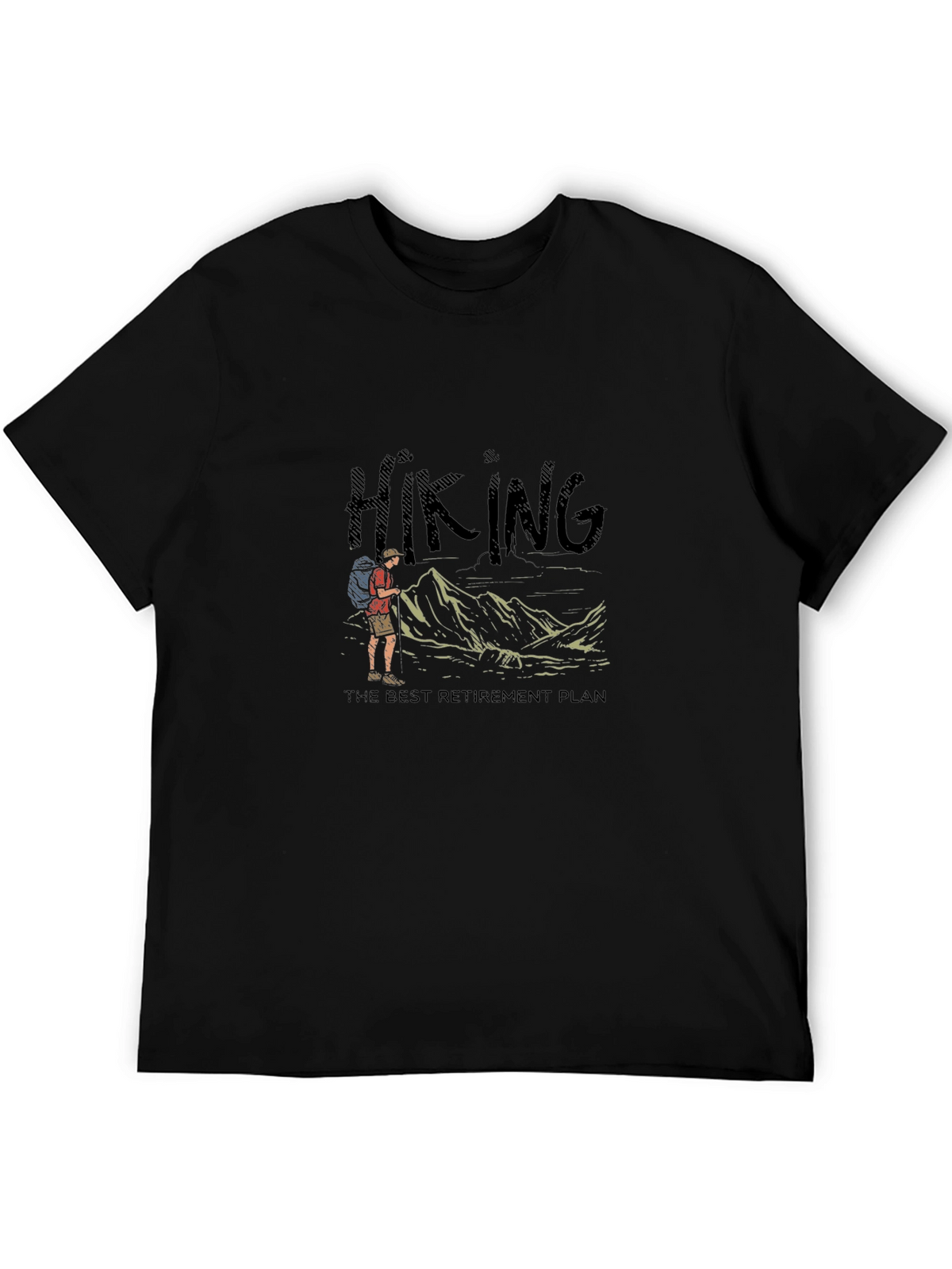 Hiking Retirement Plan Black T-Shirt