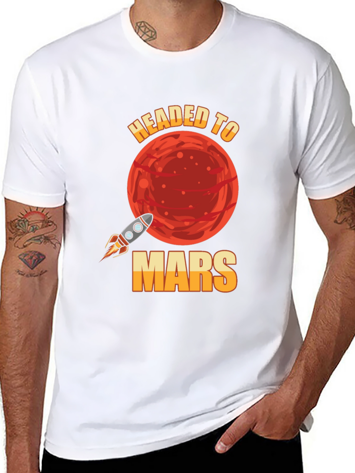 Headed to Mars T-Shirt - Space Rocket Graphic Tee