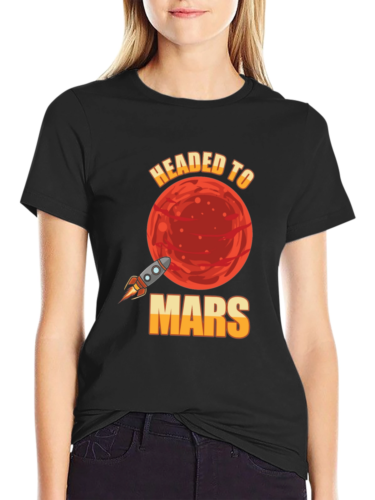 Headed to Mars T-Shirt - Space Rocket Graphic Tee