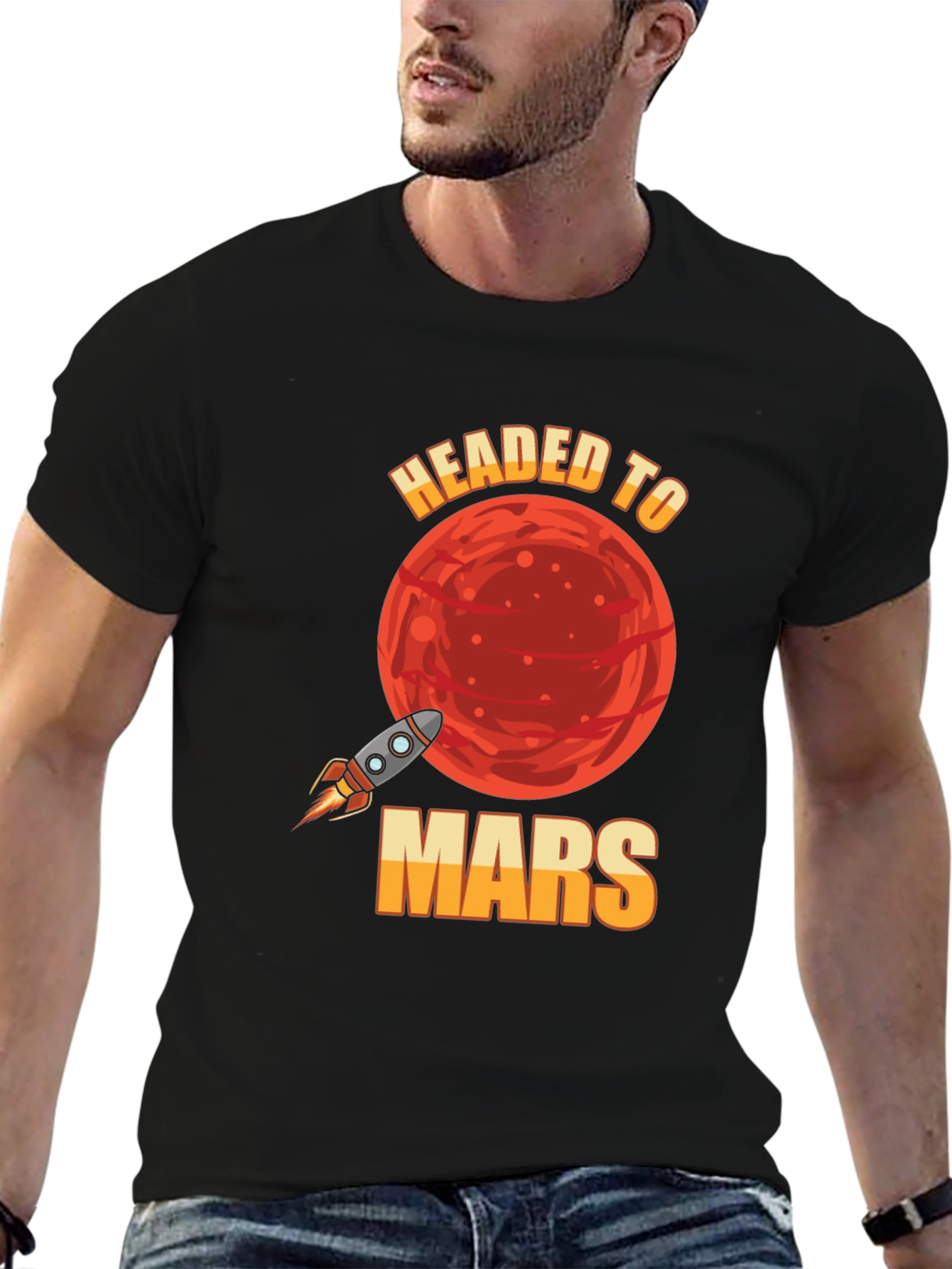 Headed to Mars T-Shirt - Space Rocket Graphic Tee