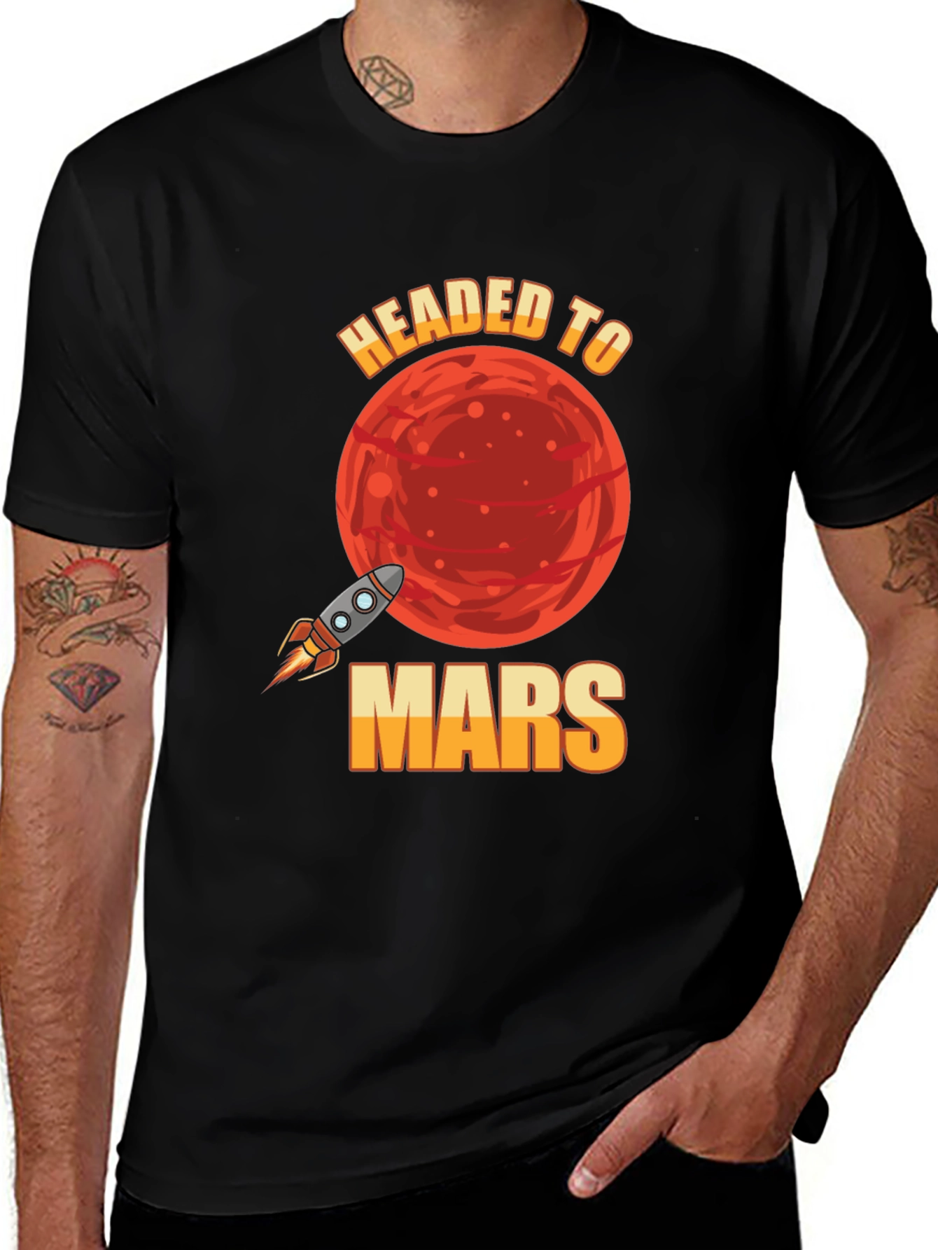 Headed to Mars T-Shirt - Space Rocket Graphic Tee