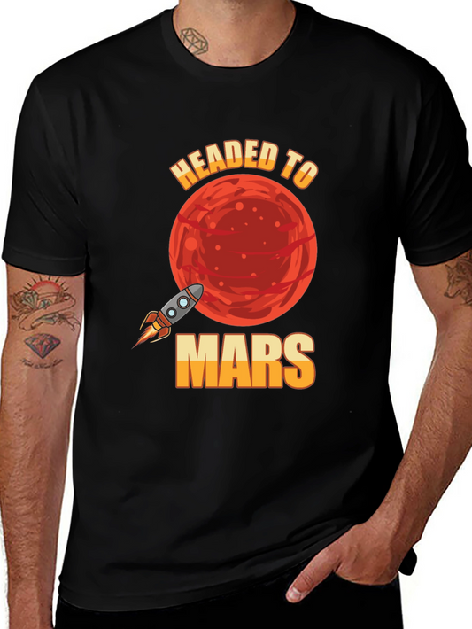 Headed to Mars T-Shirt - Space Rocket Graphic Tee