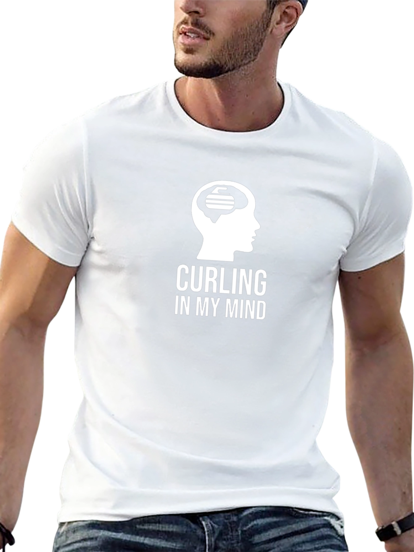 Curling On My Mind Black Graphic Tee
