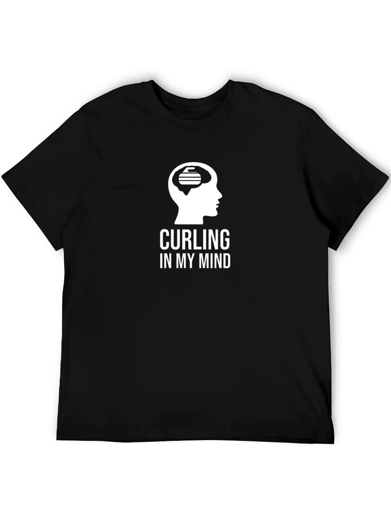 Curling On My Mind Black Graphic Tee