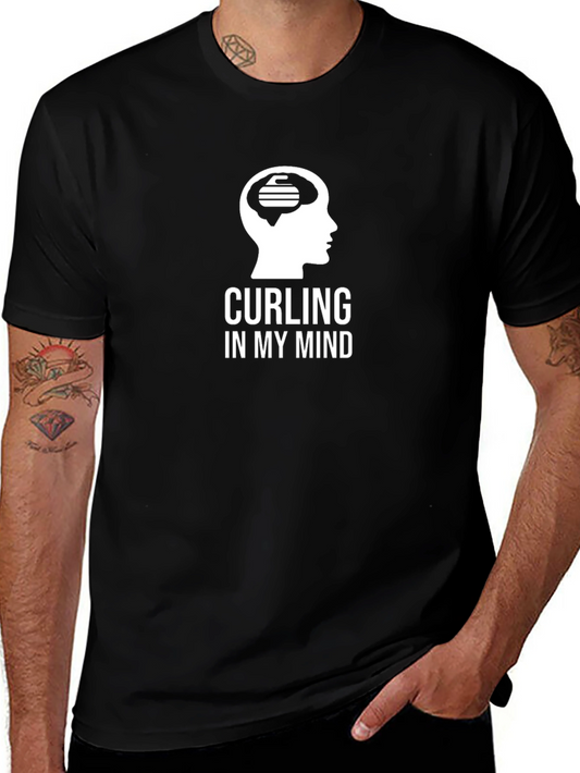 Curling On My Mind Black Graphic Tee