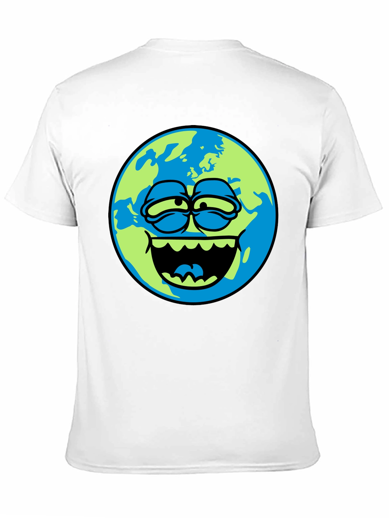 Cartoon Earth Graphic Tee - Mens Black T-Shirt
