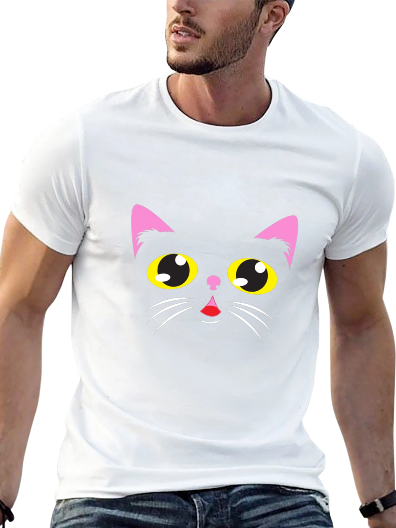 Funny Cat Face Graphic Tee