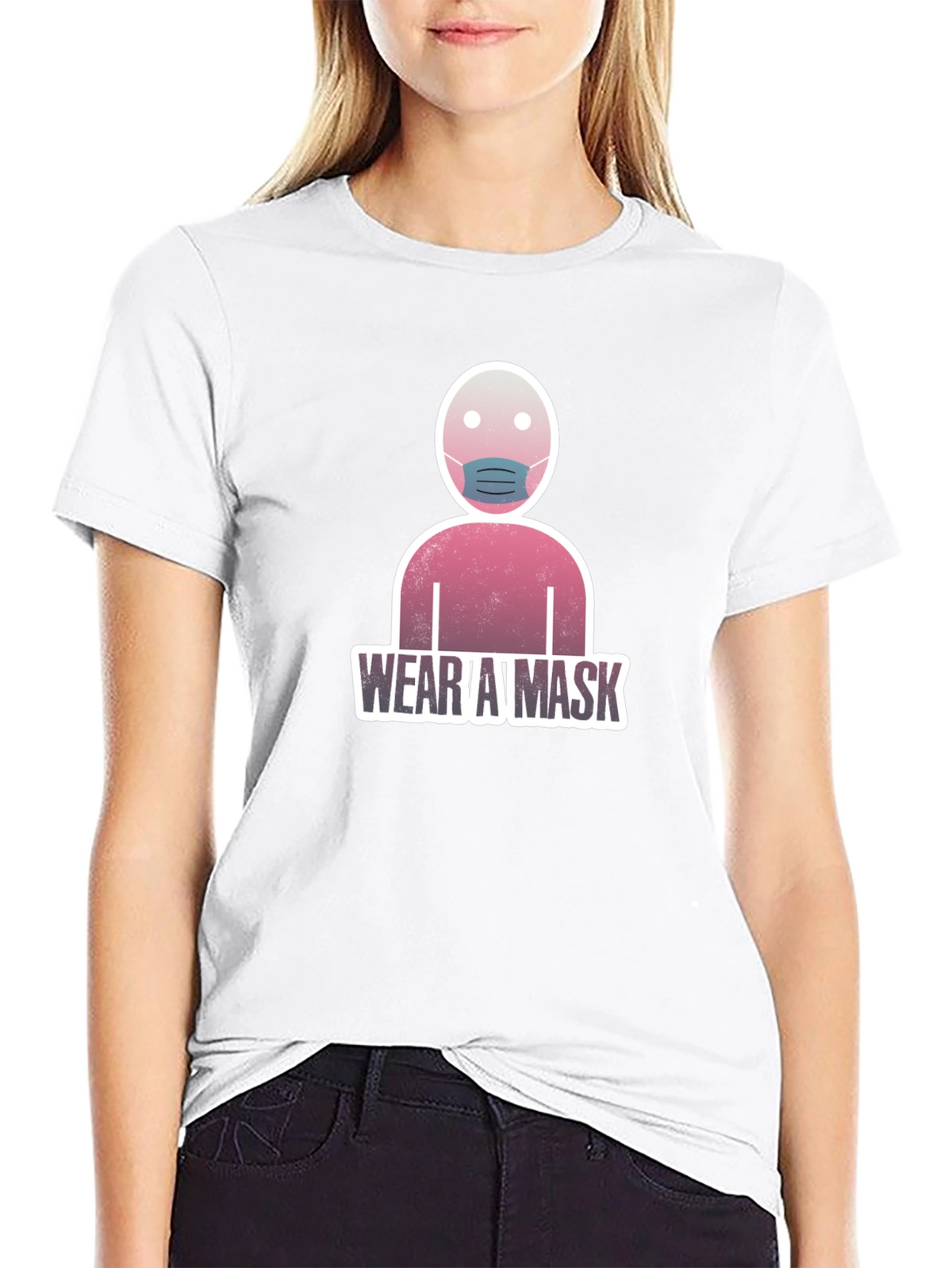 Wear A Mask Graphic T-Shirt - Black Casual Tee