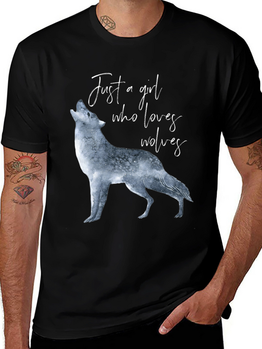 Wolf Lover T-Shirt - Just a Girl Who Loves Wolves