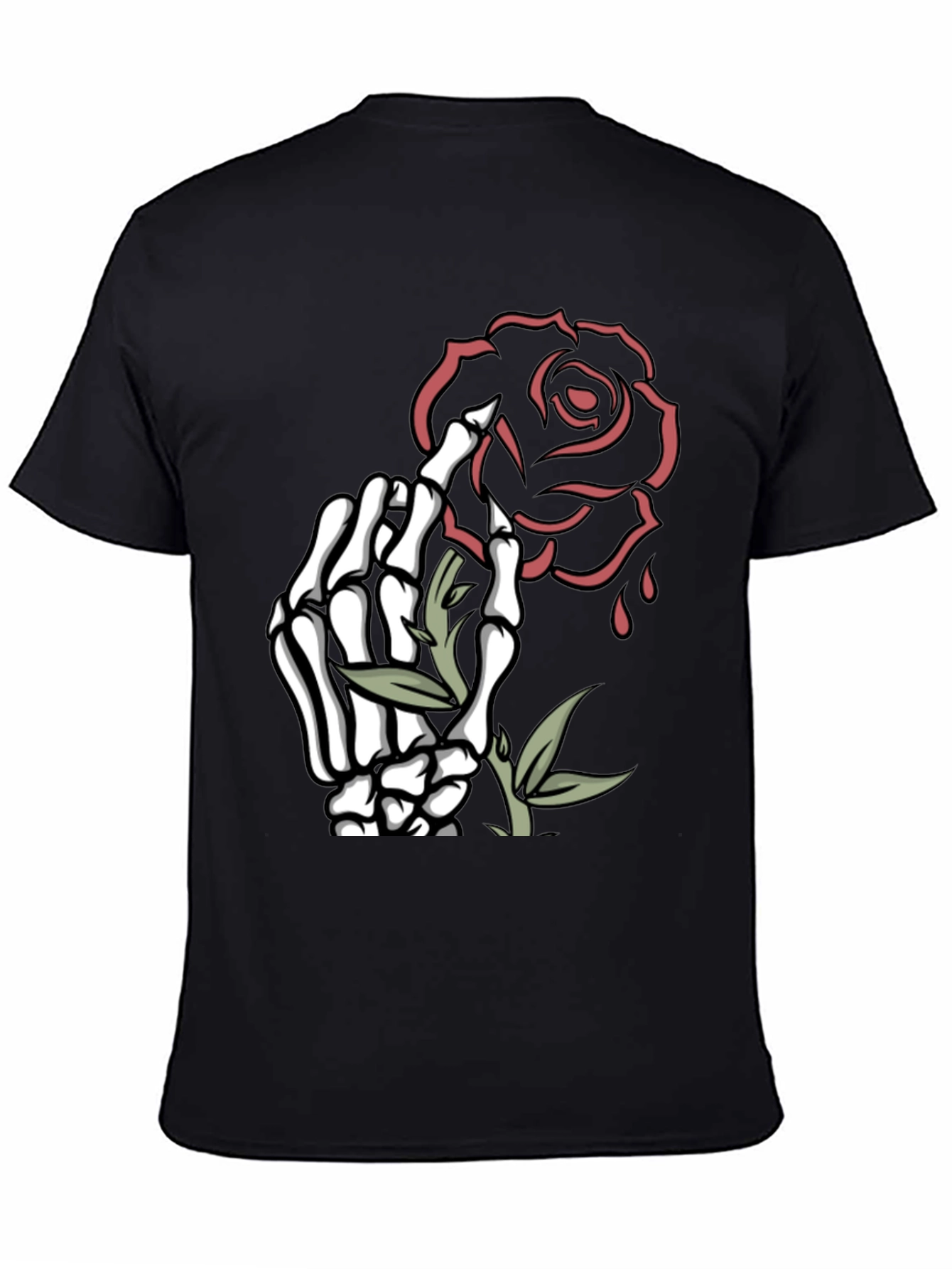 Skeleton Hand Rose Graphic Tee - Dark Fashion